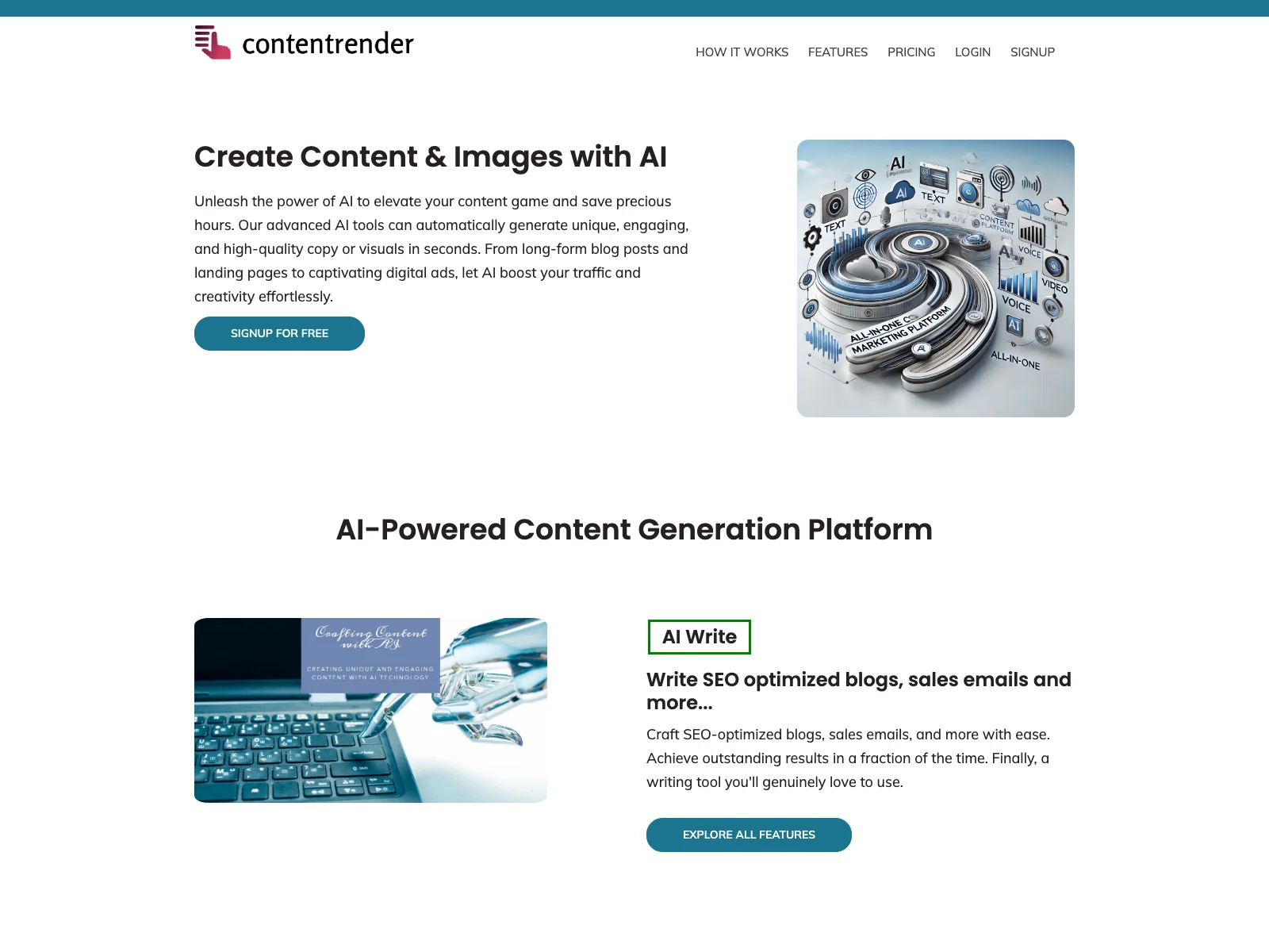 All in One Online AI Content Generator Tool: Content Render - Effortlessly Create and Boost Your Content