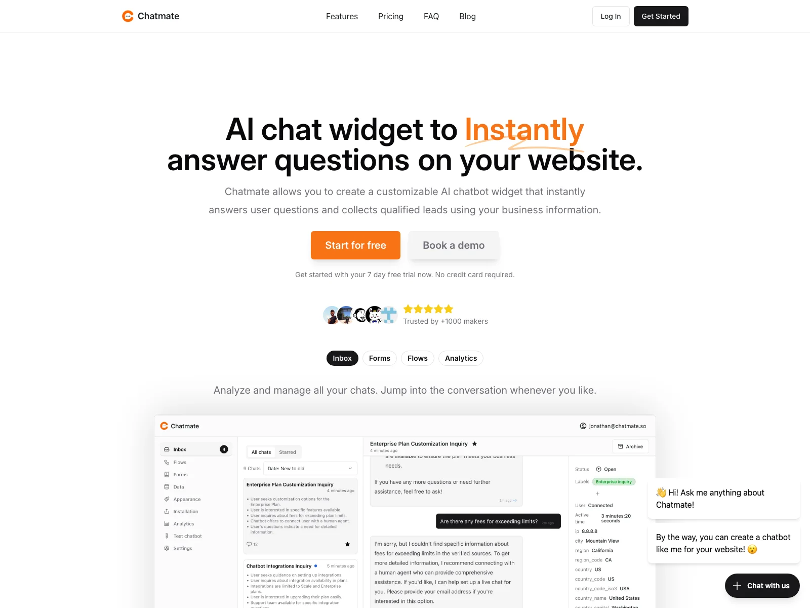 Chatmate: Empowering Websites with AI Chatbots