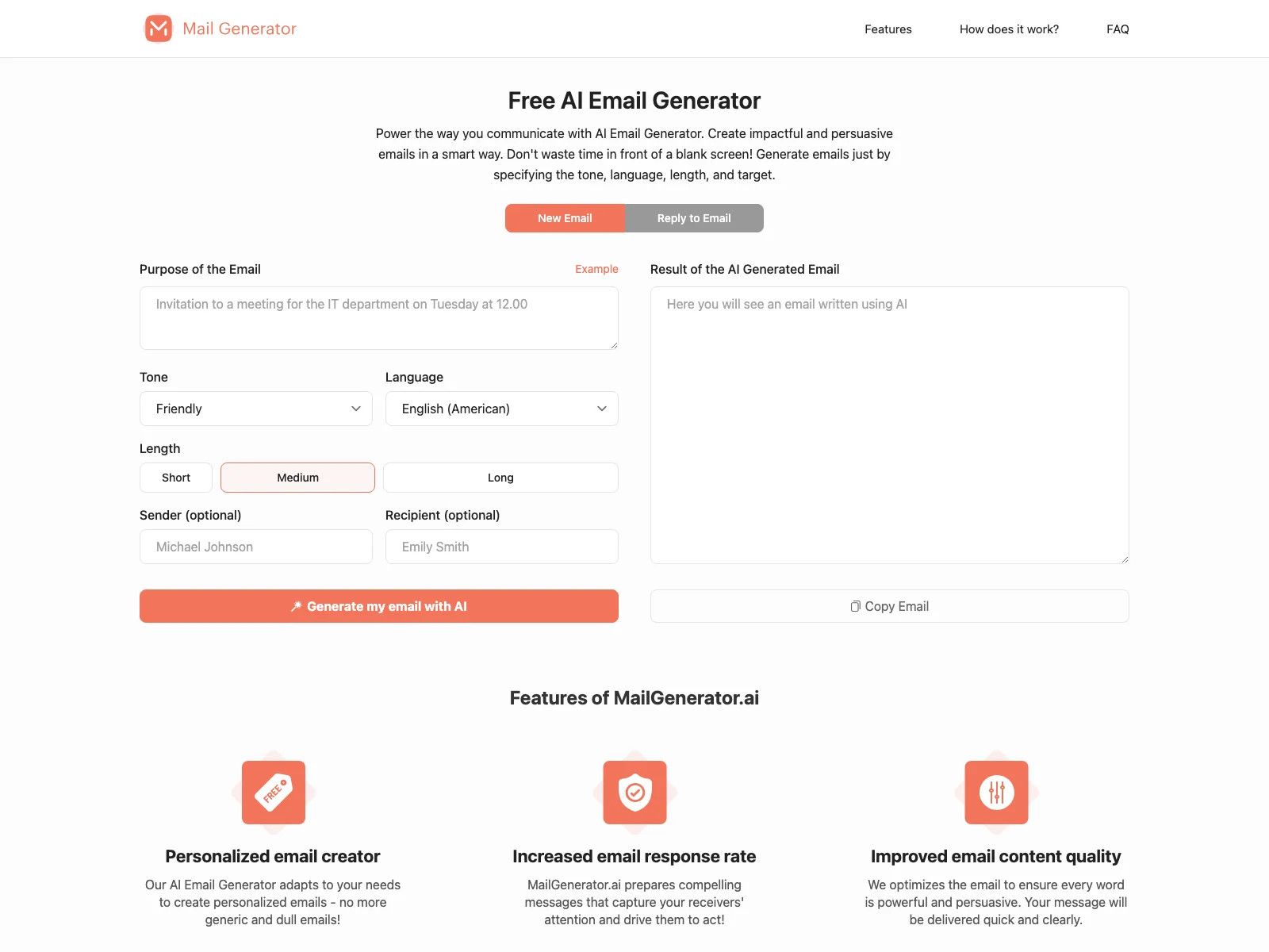 AI Email Generator - MailGenerator.ai: Streamline Your Email Communication