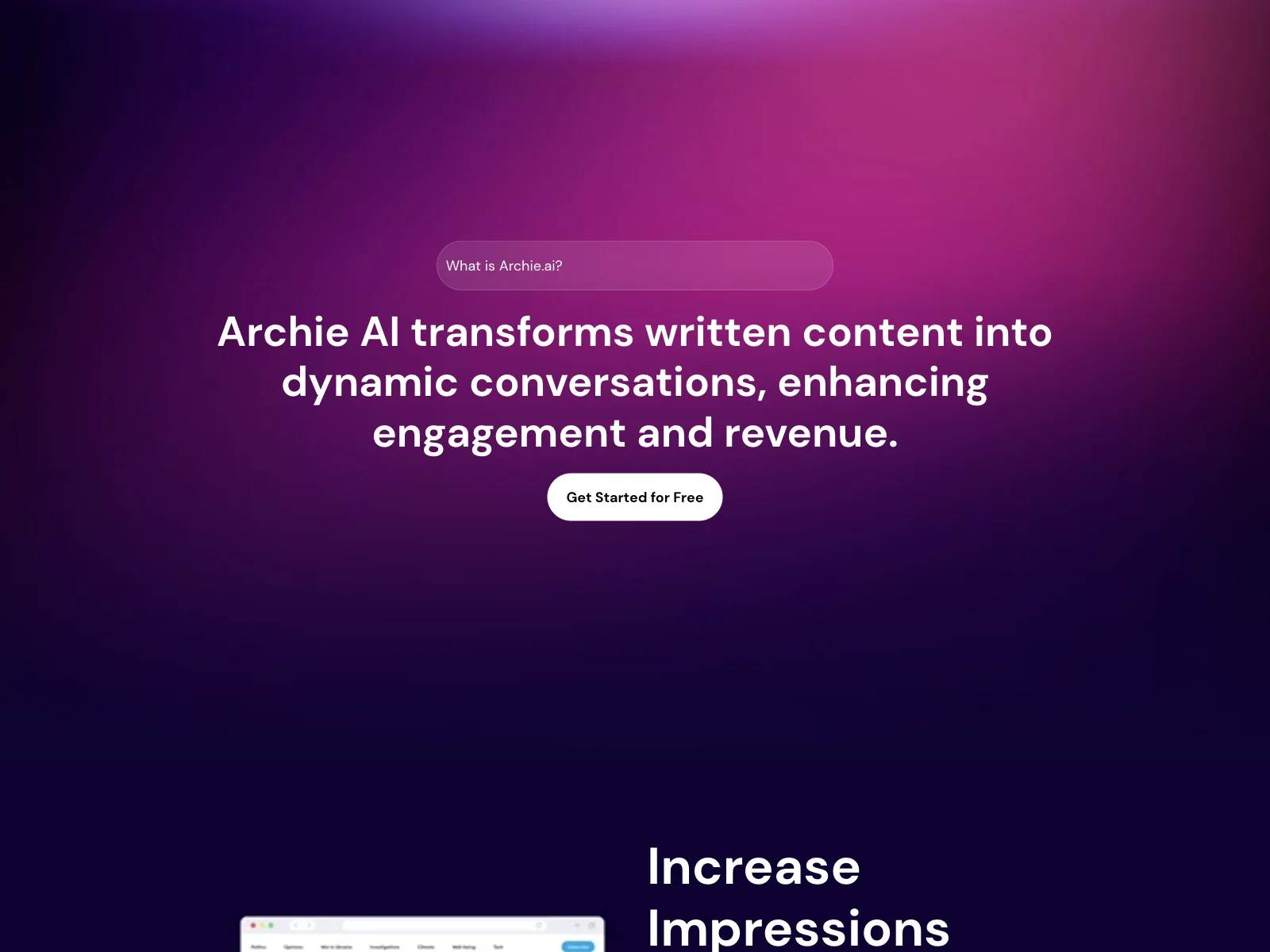 Archie A.I.: Enhancing Engagement and Revenue with Dynamic Conversations