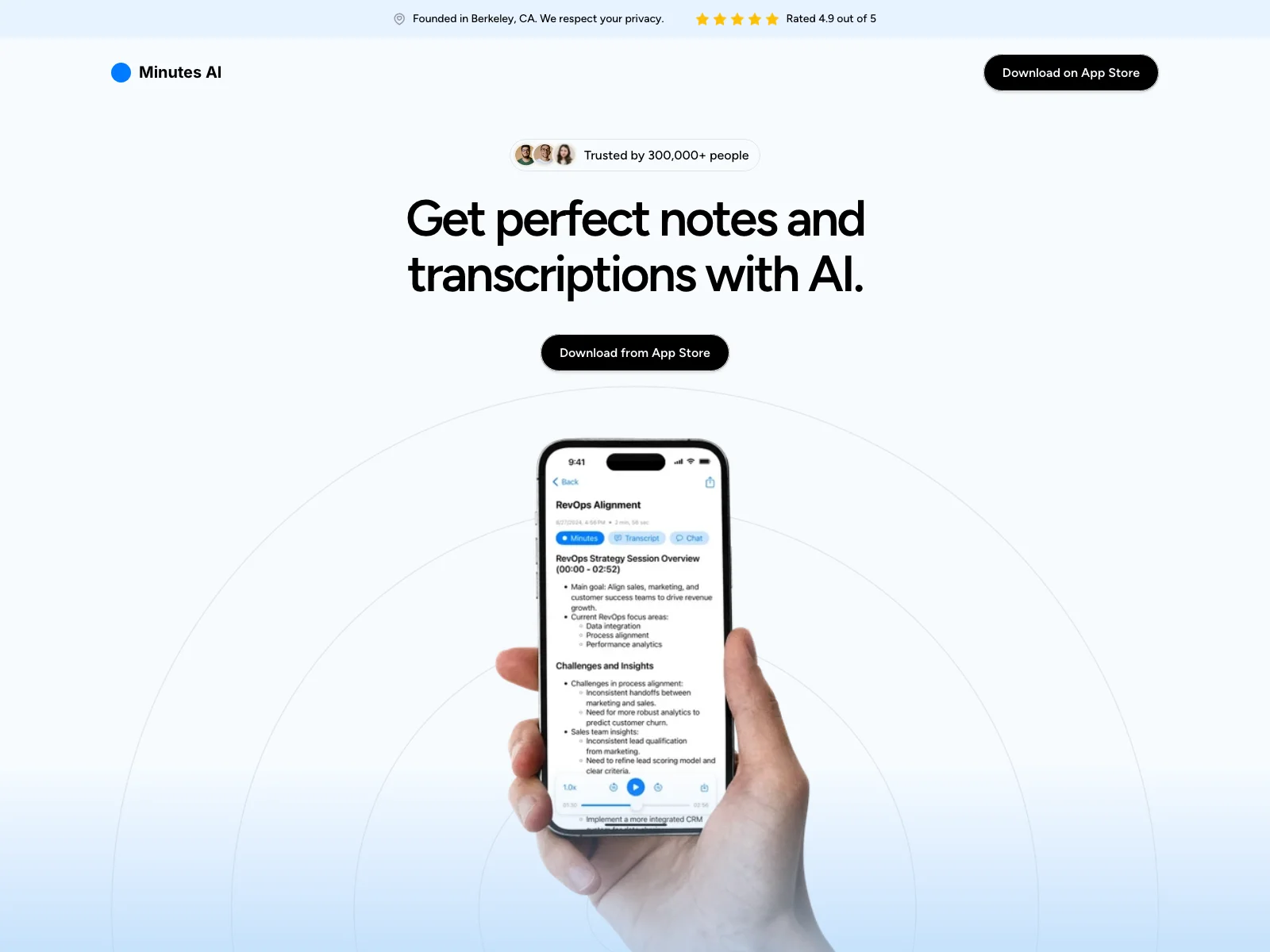 Streamline Note Taking with Minutes - AI Transcription App