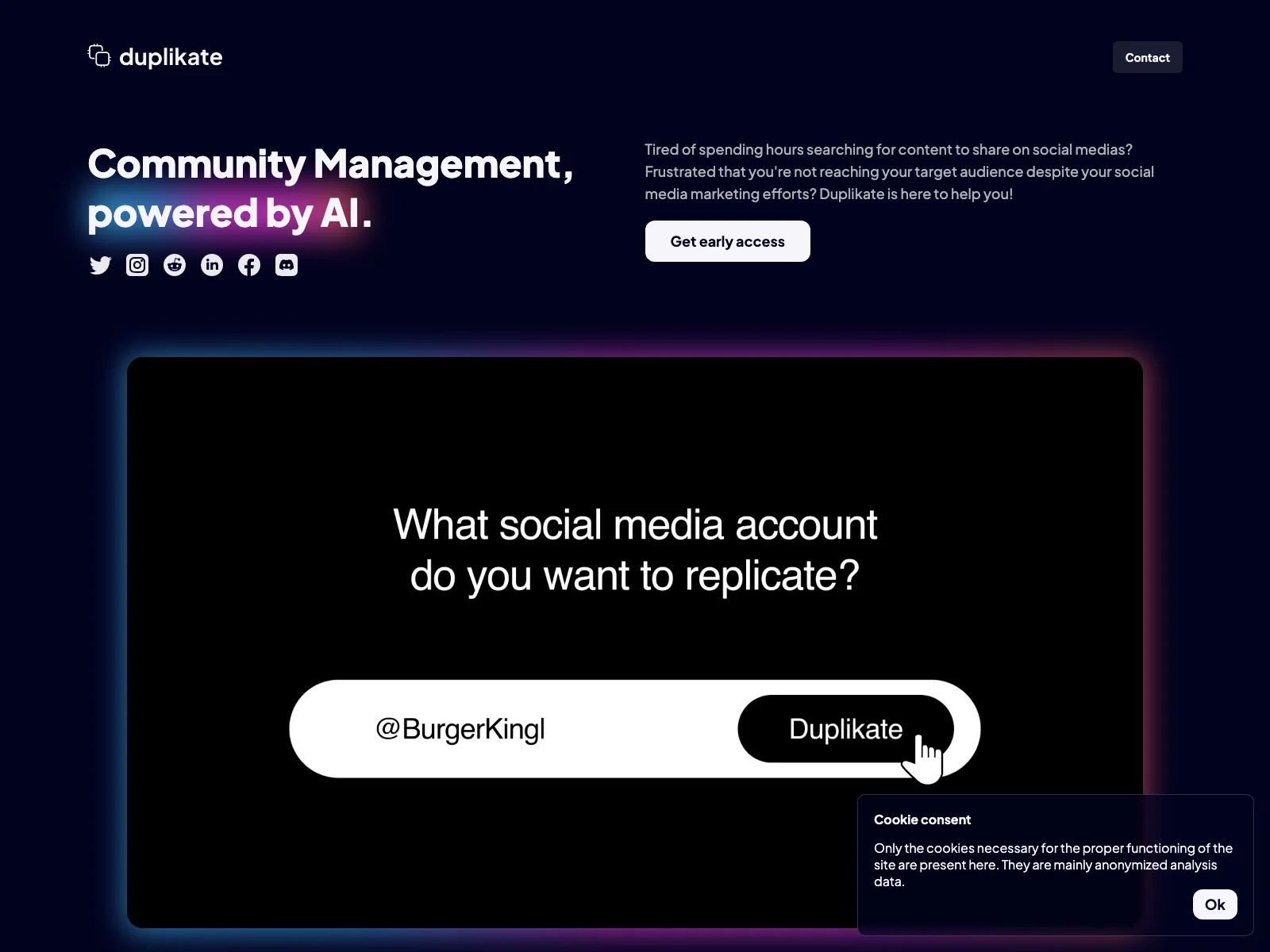 Duplikate: AI-Powered Community Management for Quick and Effective Social Media Posts