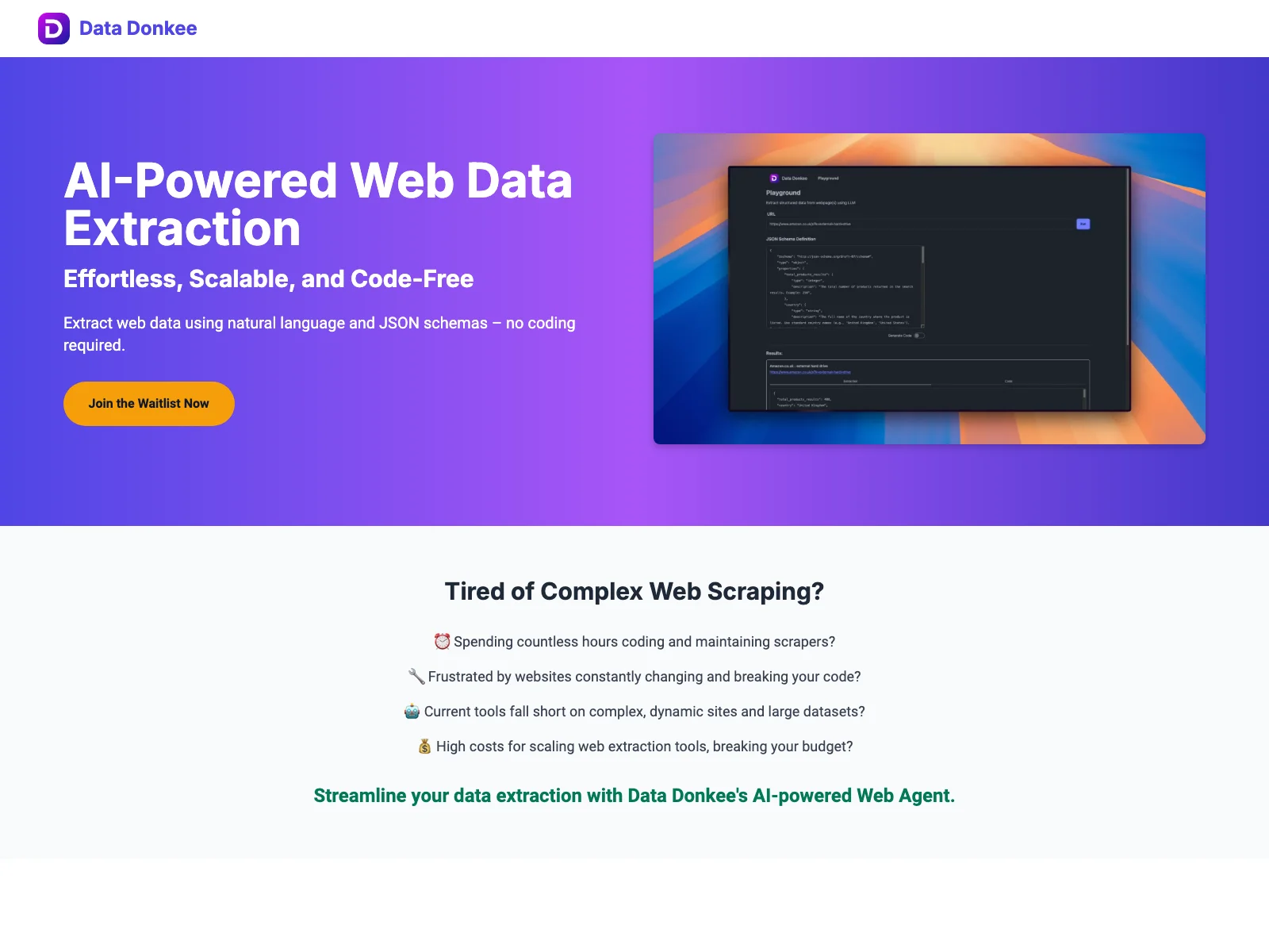 Data Donkee: Simplifying Web Data Extraction with AI