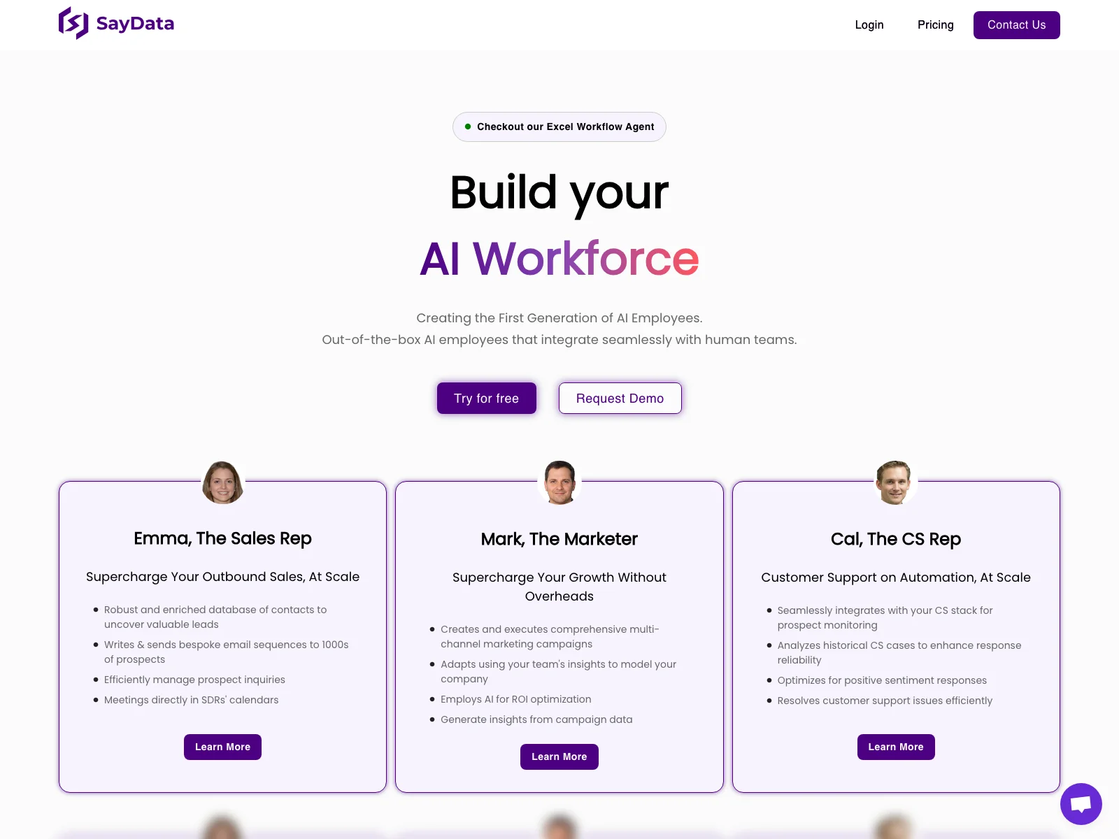 SayData: Empowering Business with AI Workforce