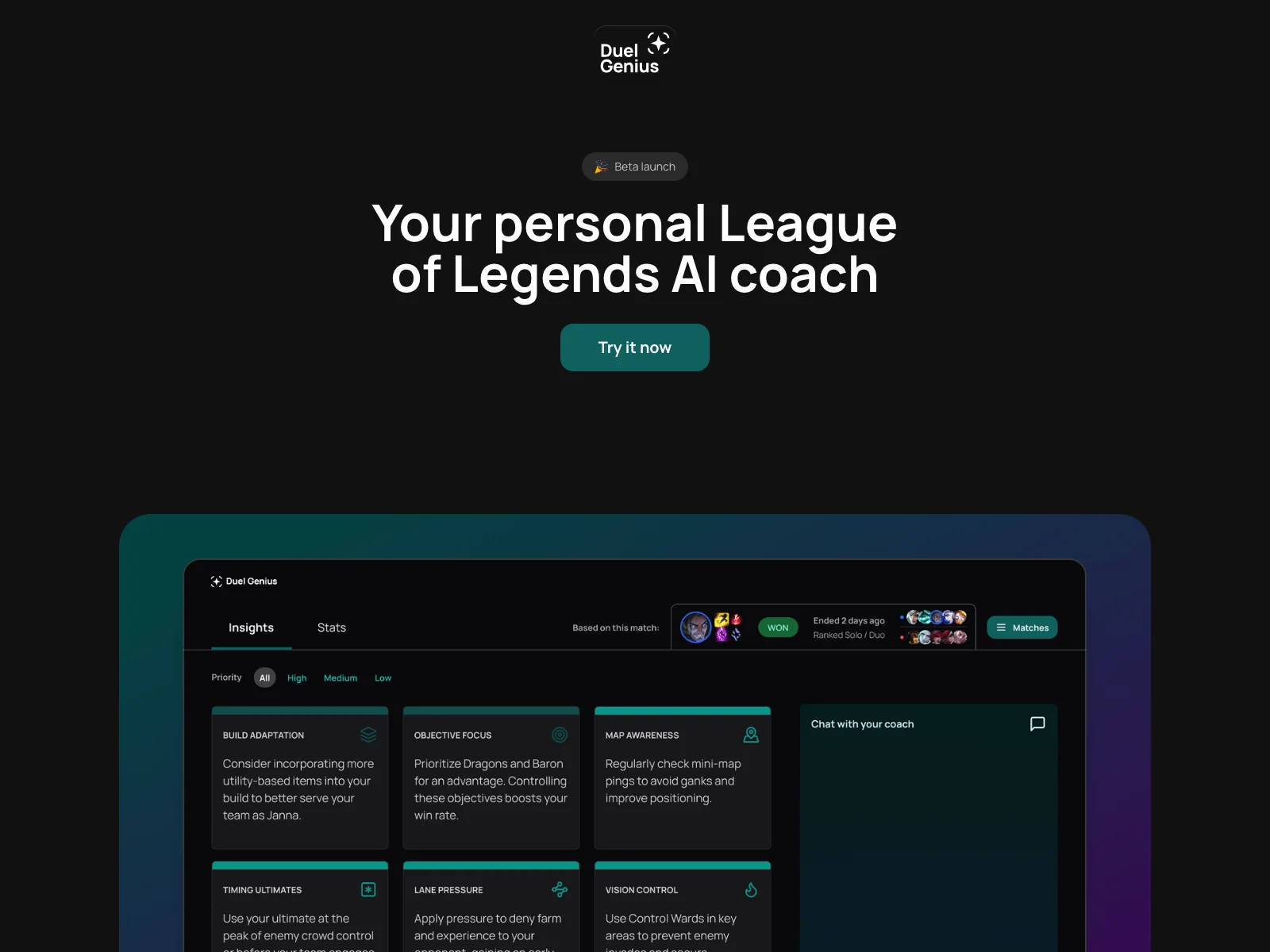 DuelGenius: Elevate Your League of Legends Skills with AI Coaching