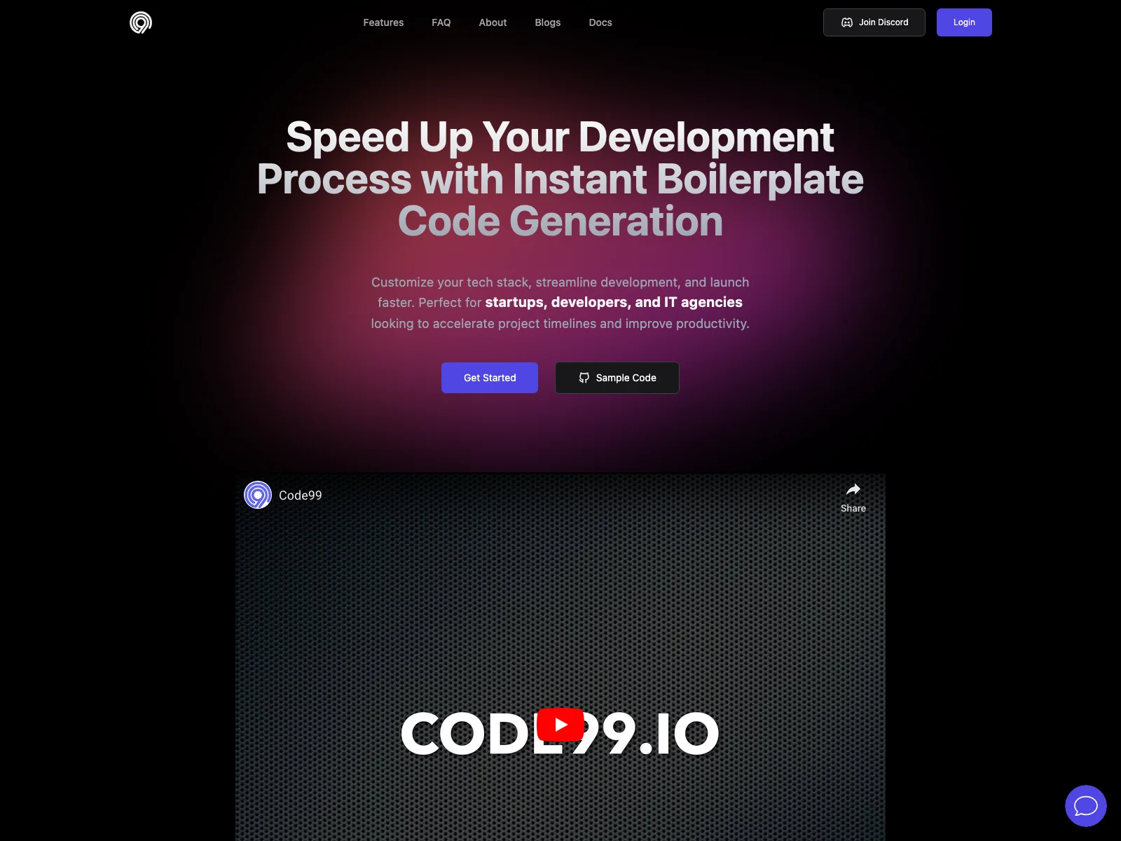 Code99: Accelerate Development with Instant Code Generation