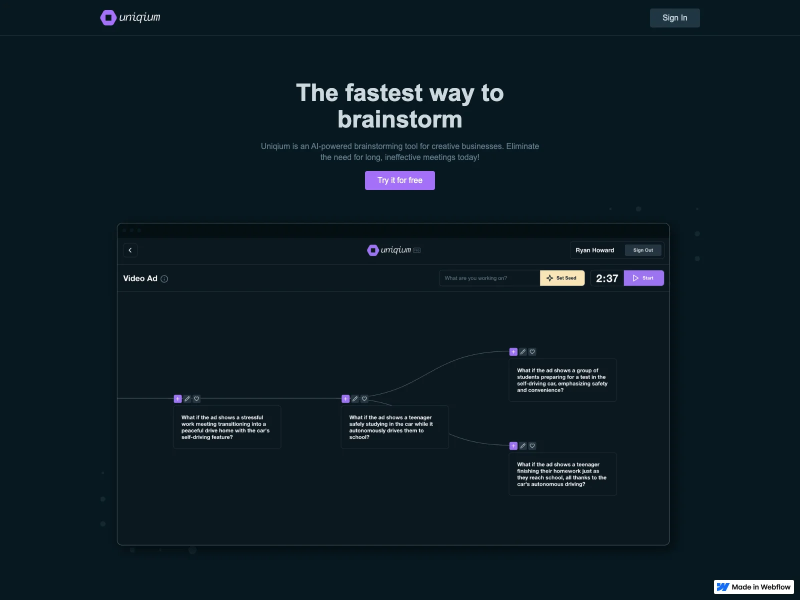 Uniqium: The AI-Powered Brainstorming Tool for Creative Businesses