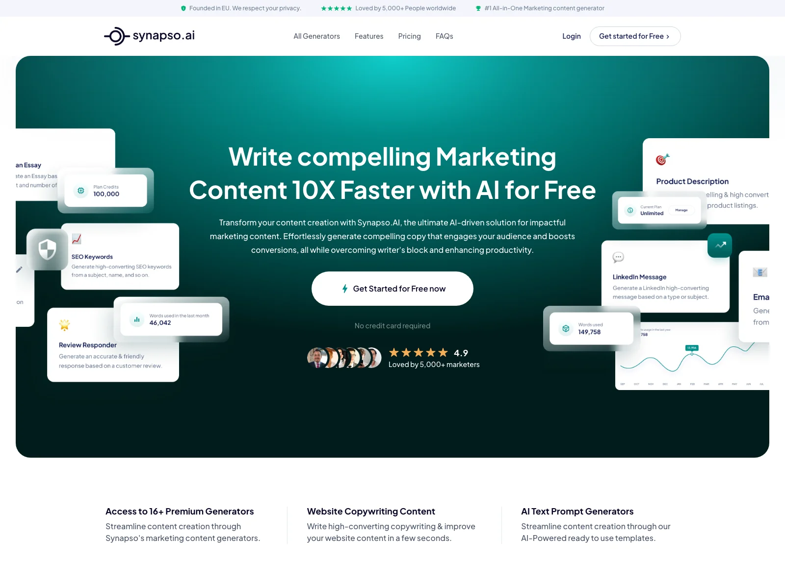 Synapso.AI: The Ultimate Free AI Writer for Marketing Content Generation & Assistance