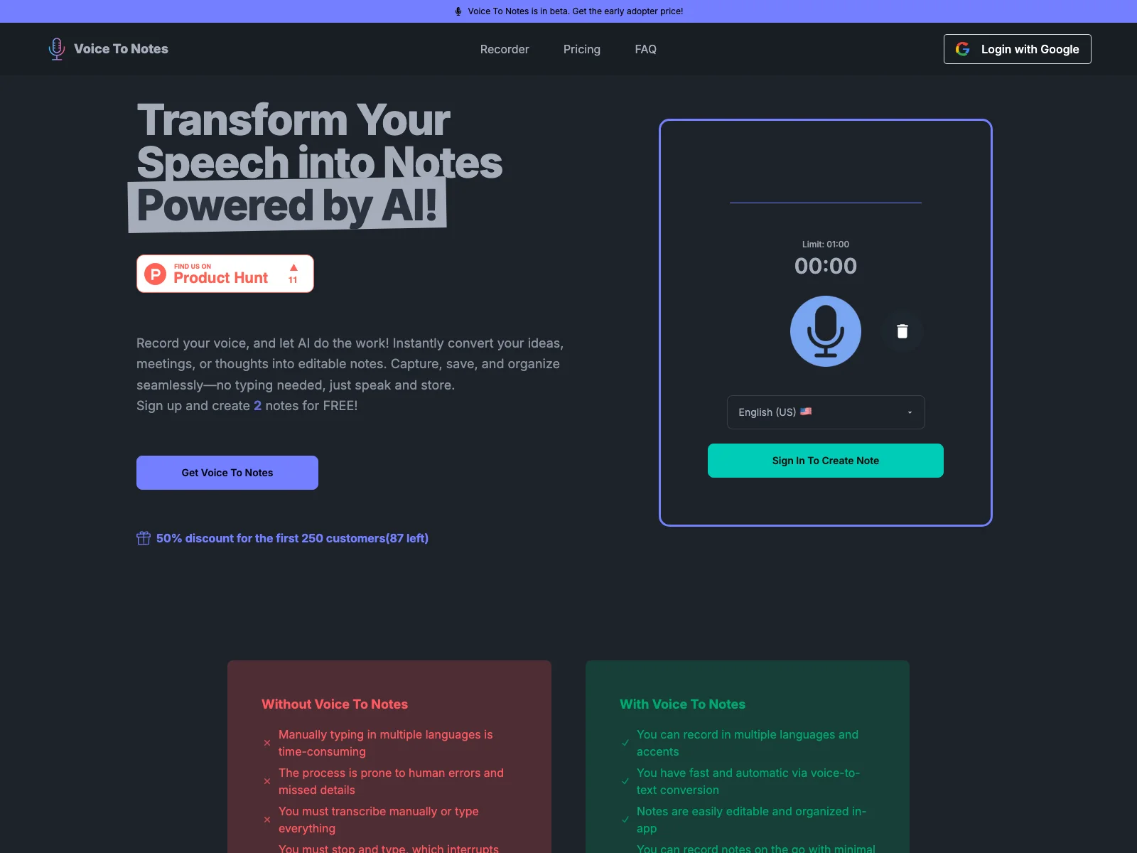 Voice To Notes: Transform Your Speech into Editable Notes with AI