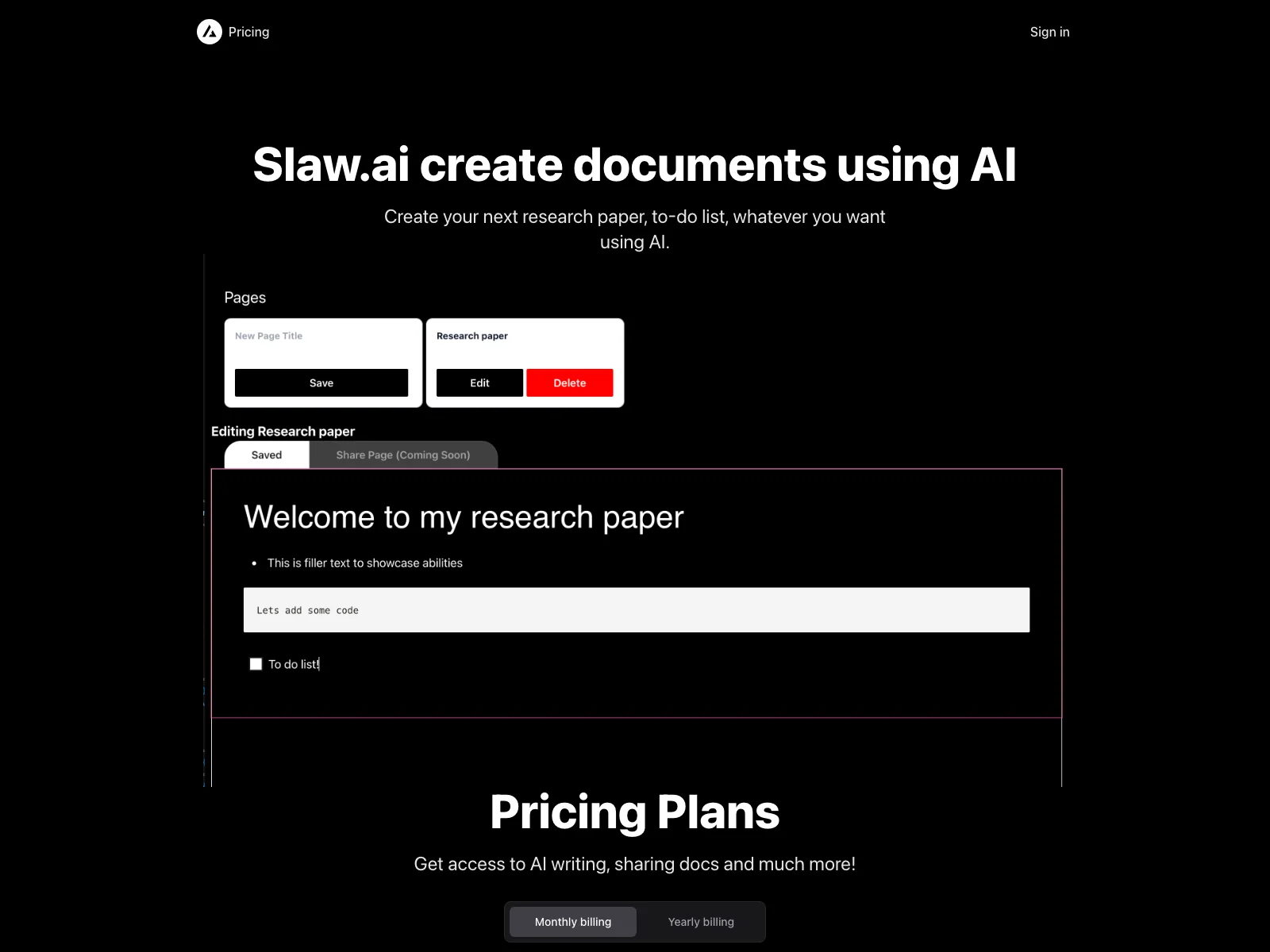 Slaw.ai: Empowering Document Creation with AI