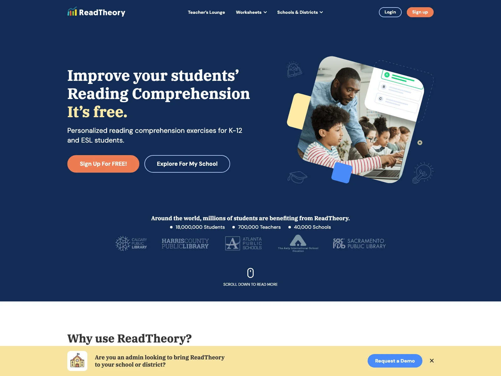 ReadTheory: Free AI-Powered Reading Comprehension Tool for Students and Teachers