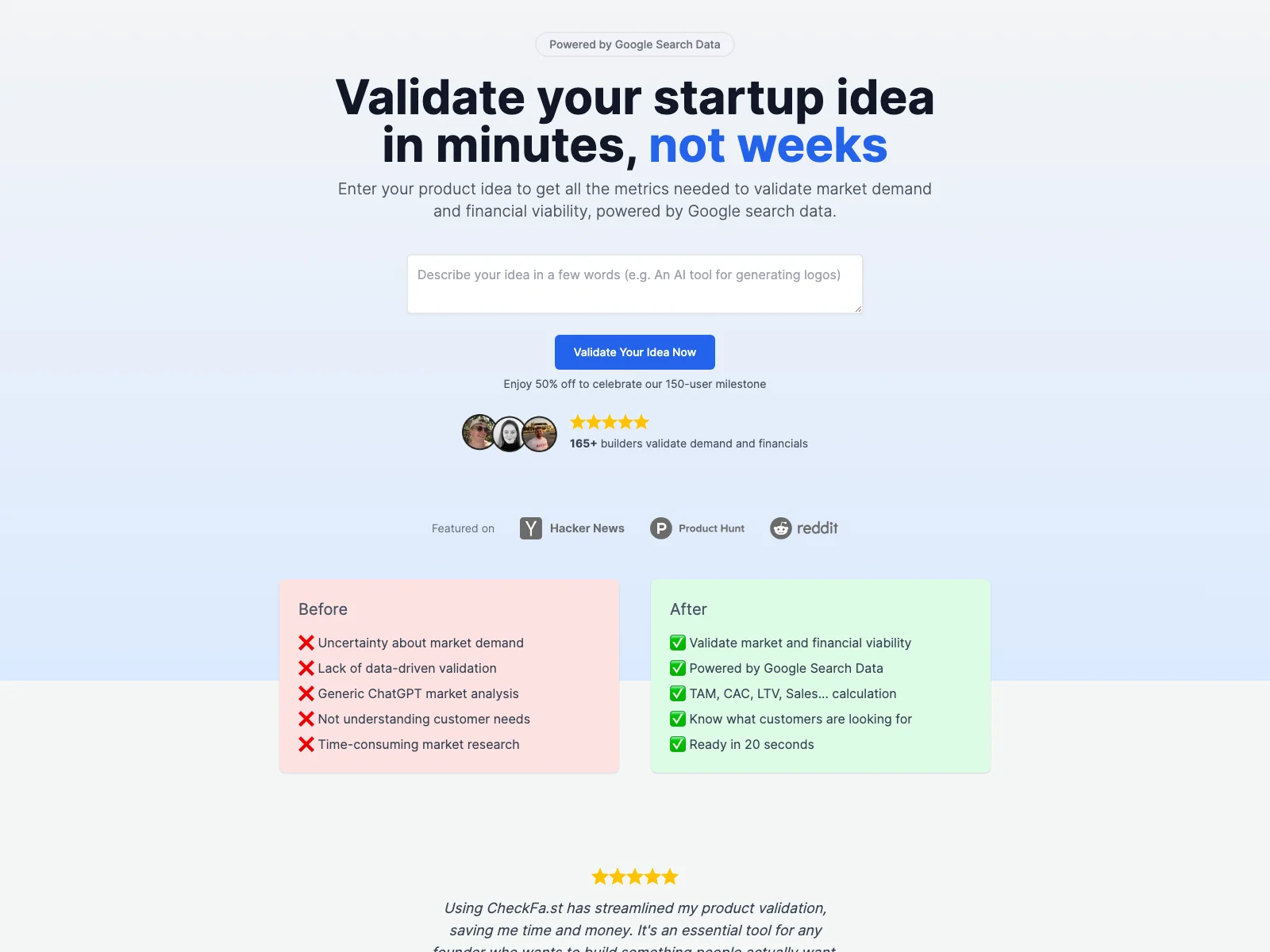 CheckFast: Validate Market Demand & Financial Viability Instantly