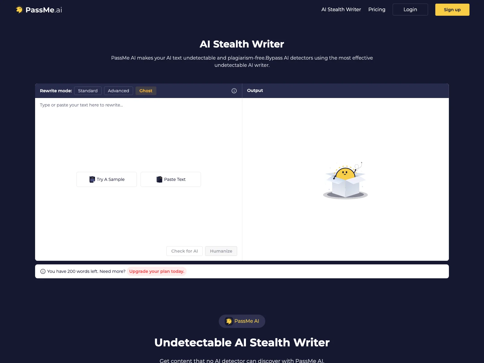 Stealth AI Free - Best AI Stealth Writer | PassMe AI