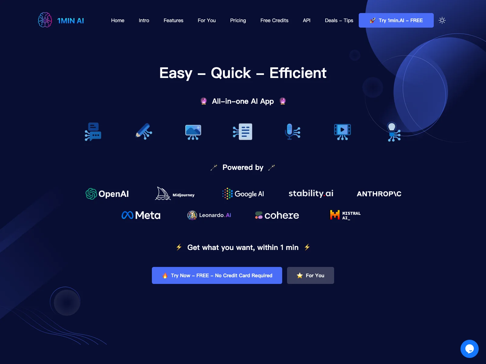 1min.AI: The Free All-in-One AI App for Text, Image, Audio, and Video Tasks