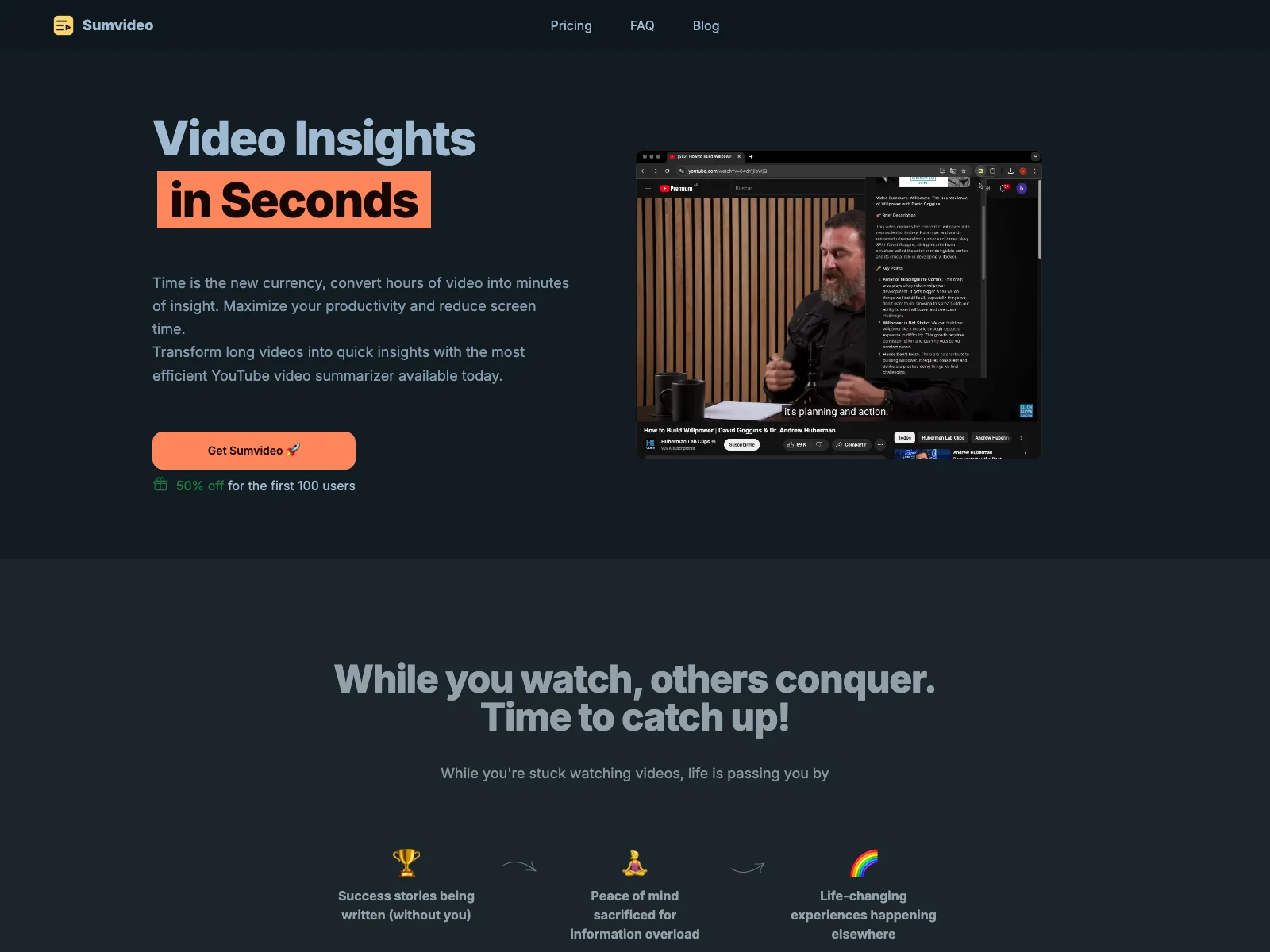 Sumvideo: Transform YouTube Videos into Quick Insights