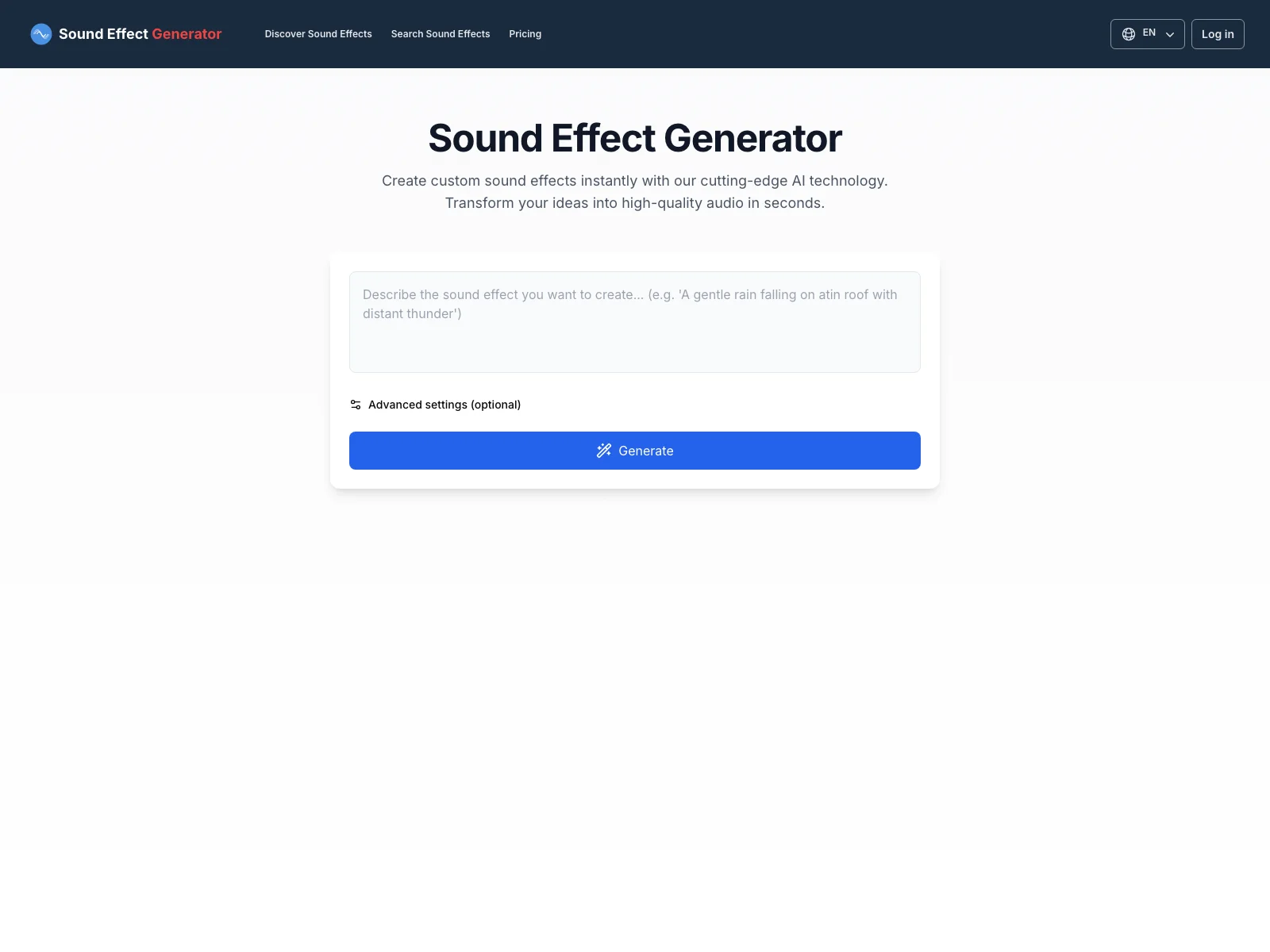 Create Custom Sound Effects with AI - Sound Effect Generator