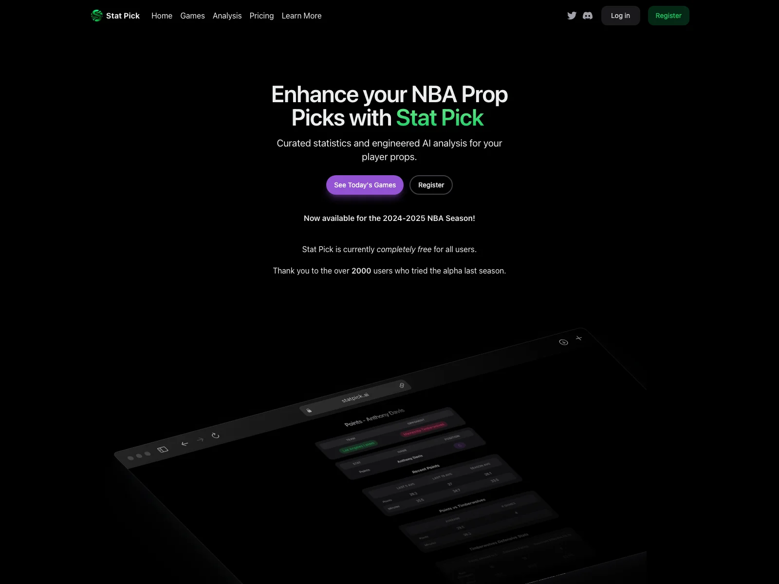 Stat Pick - Enhancing NBA Prop Picks with Curated Stats