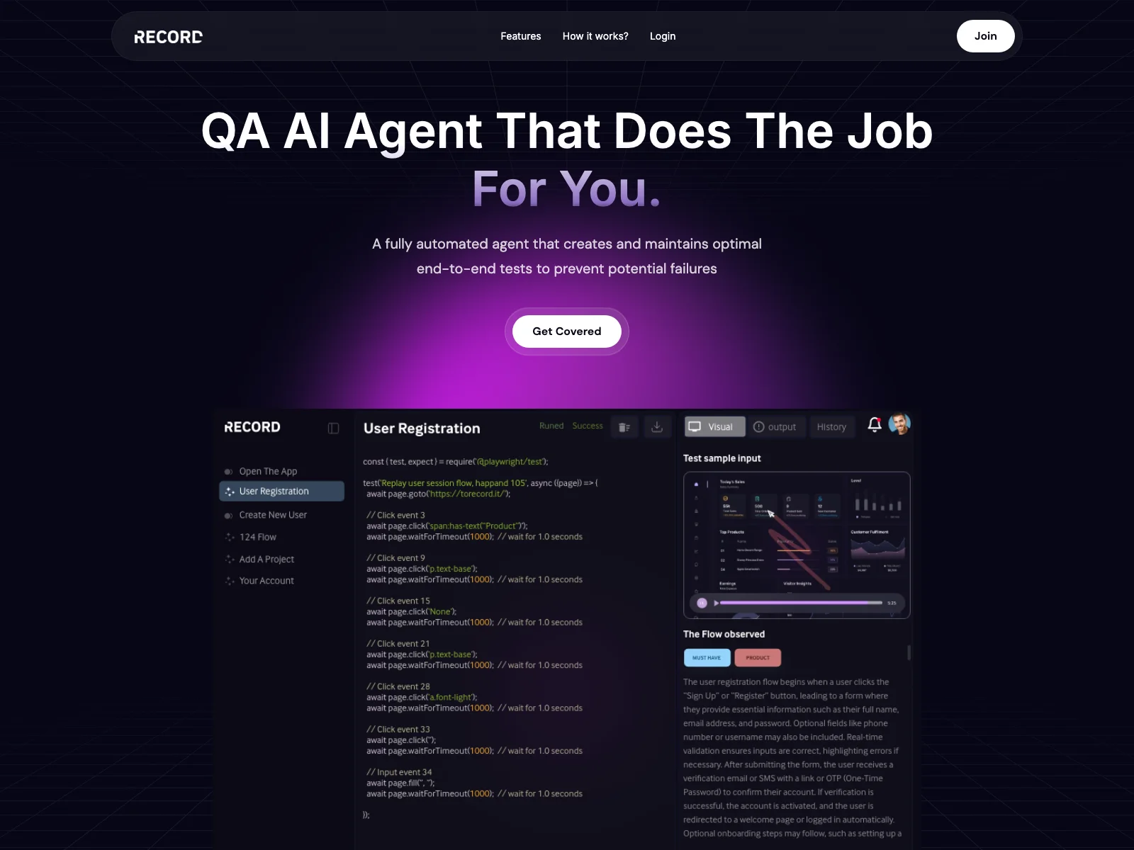 Record: The AI QA Agent for Enhanced Efficiency and Thorough Testing