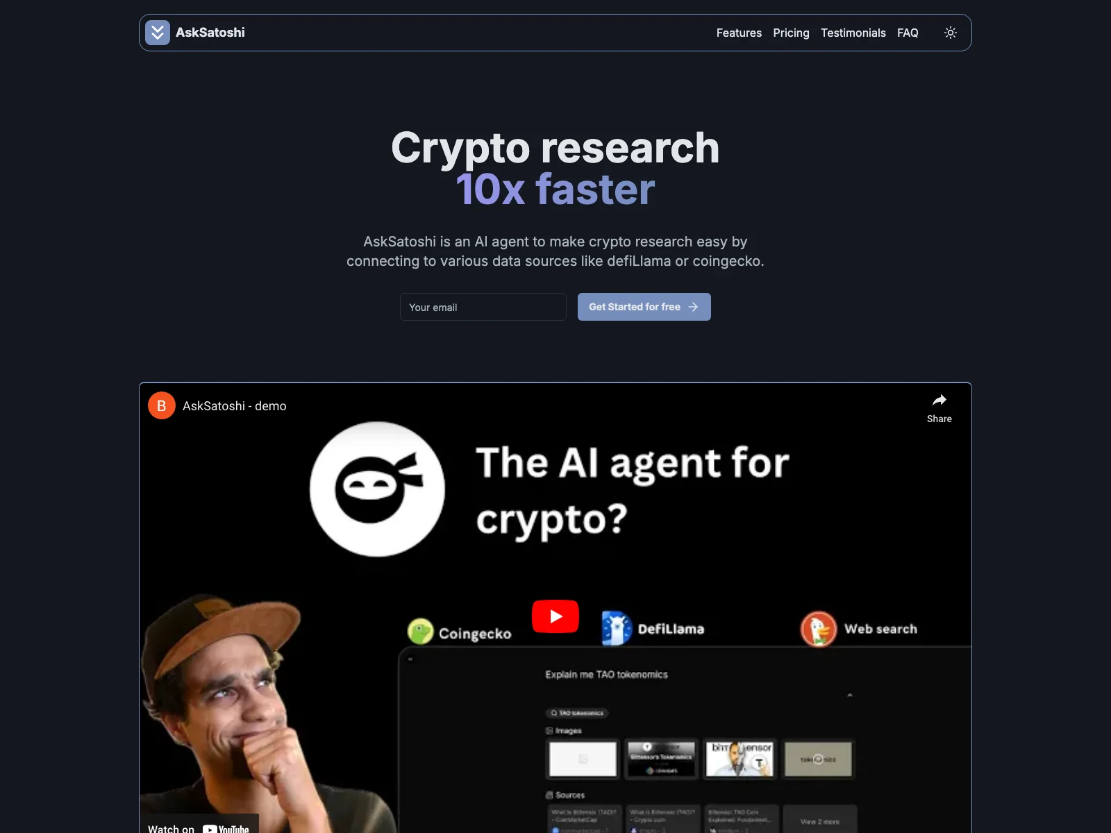 AskSatoshi: The AI Agent for Swift and Precise Crypto Research