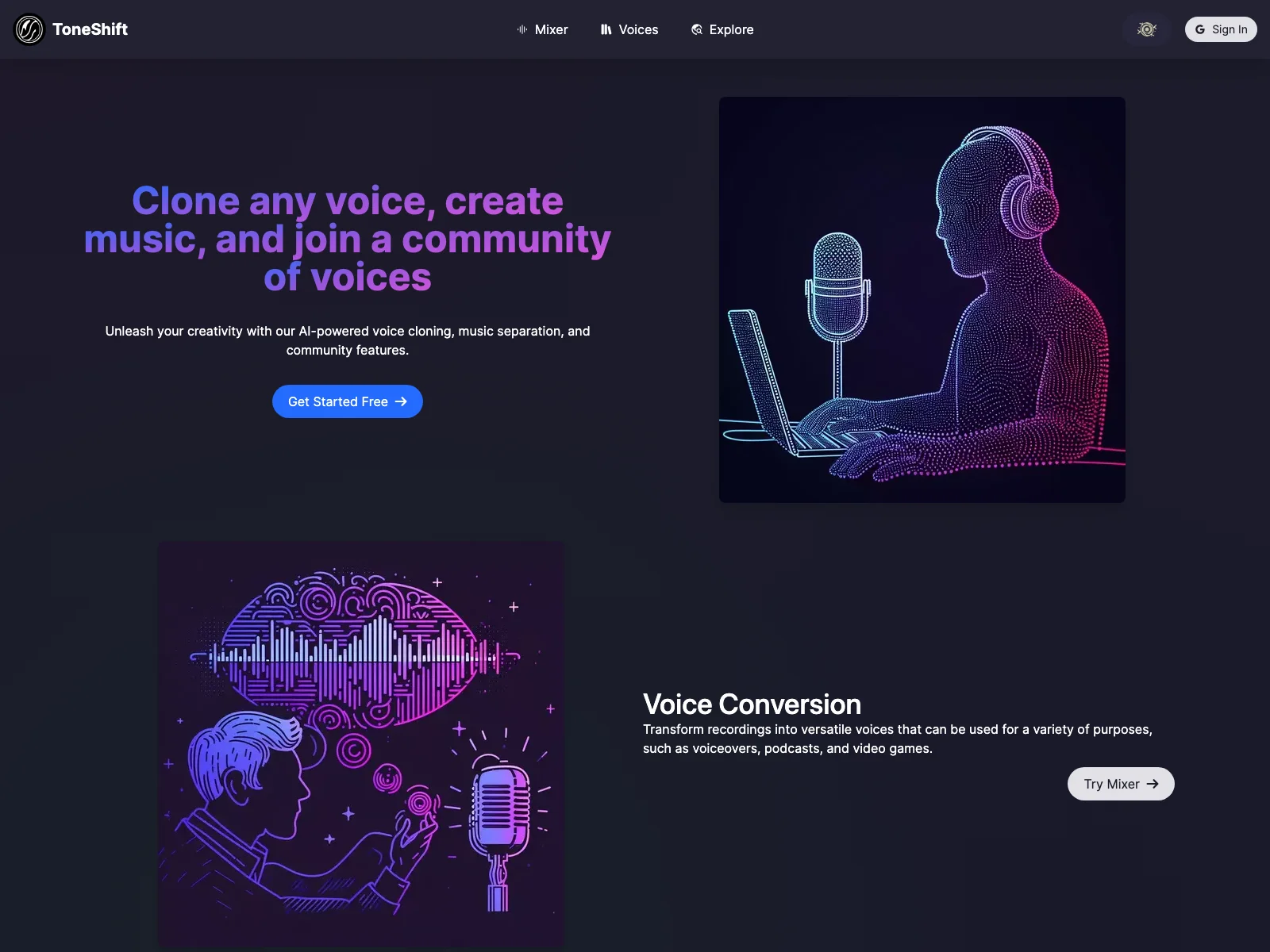 ToneShift: Unleash Creativity with AI Voice Cloning & More