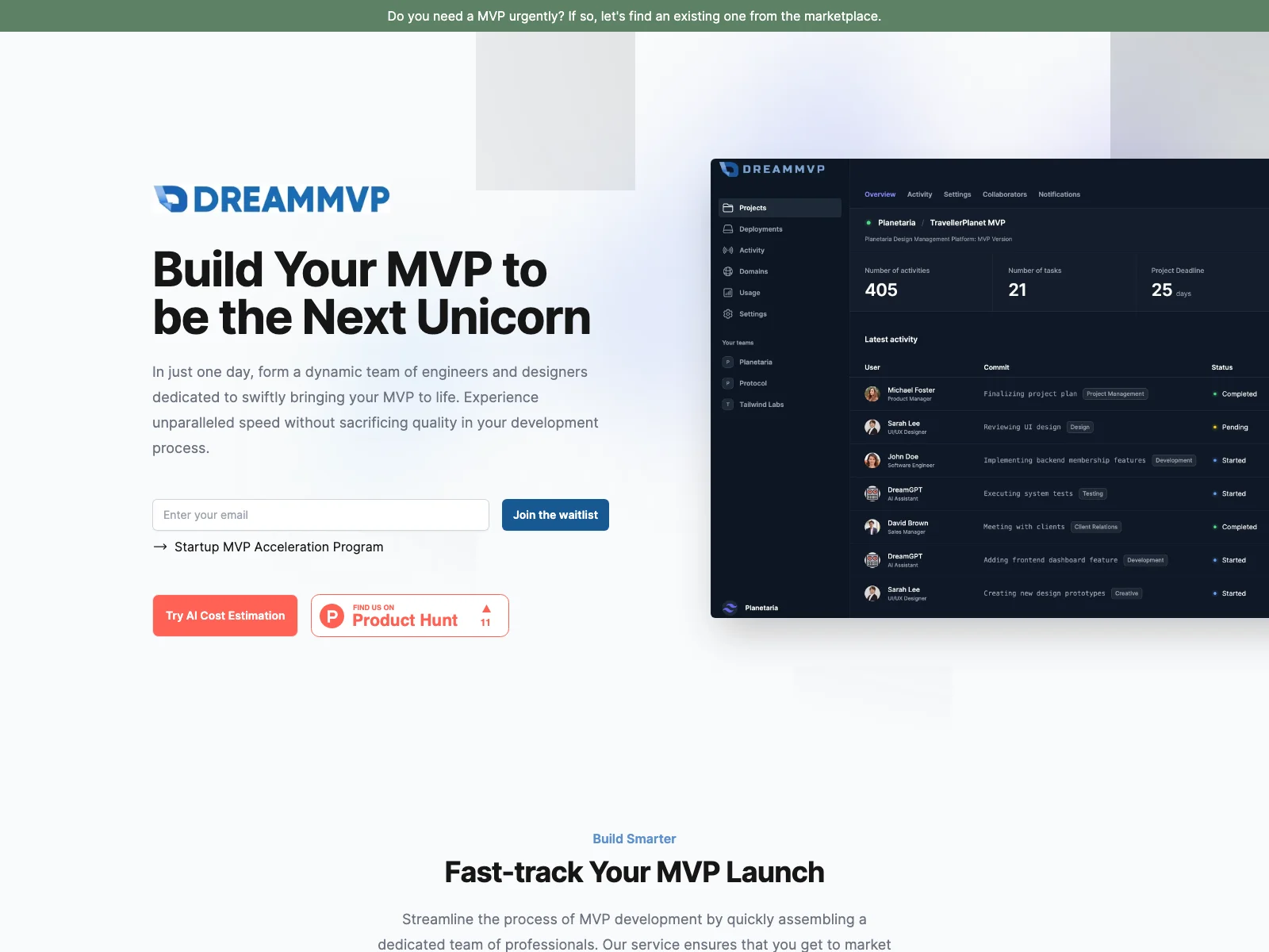 DreamMVP: Accelerate Your MVP Launch with AI-Powered Efficiency