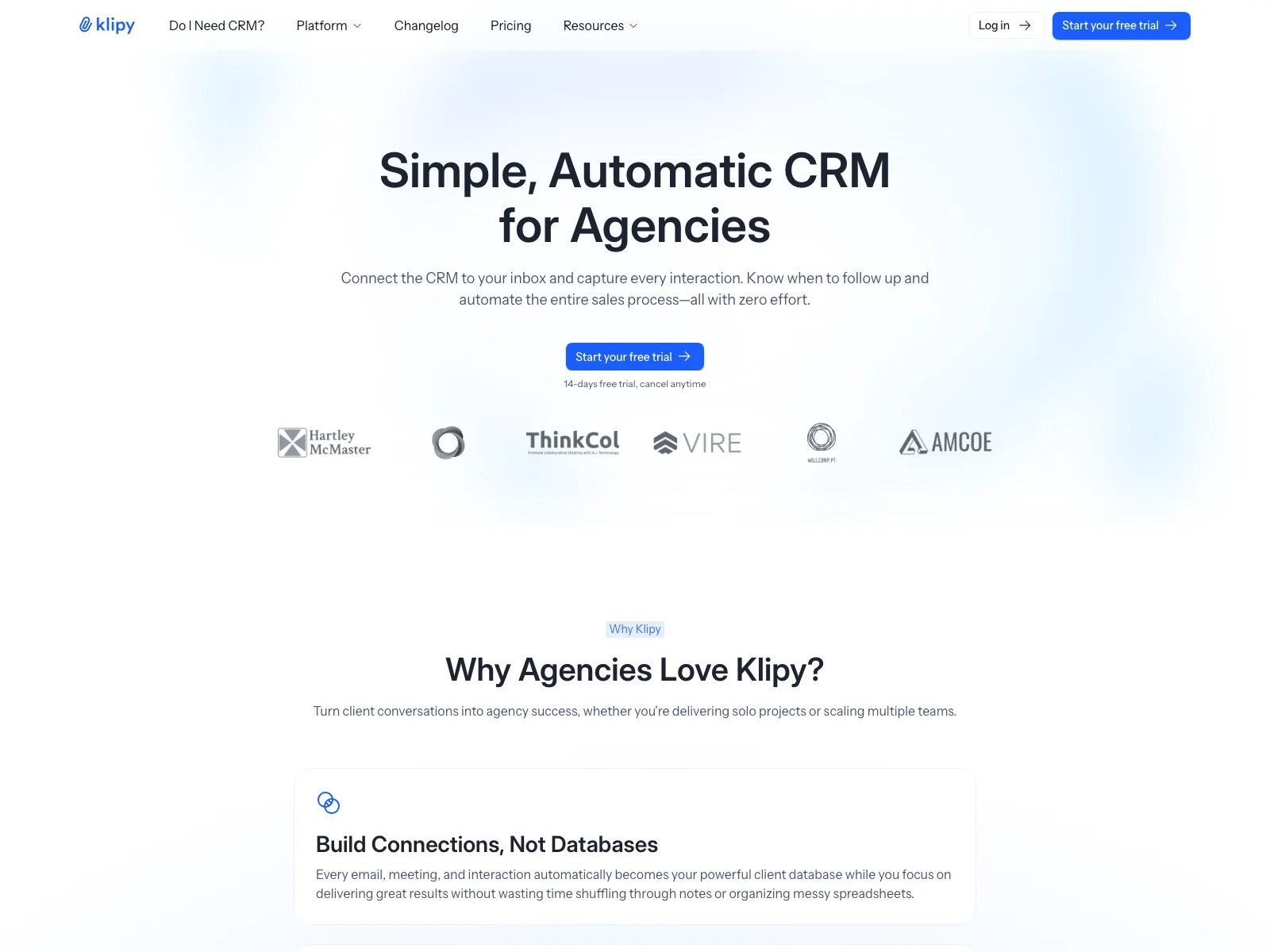 Klipy: The Simple, Automatic CRM for Agencies