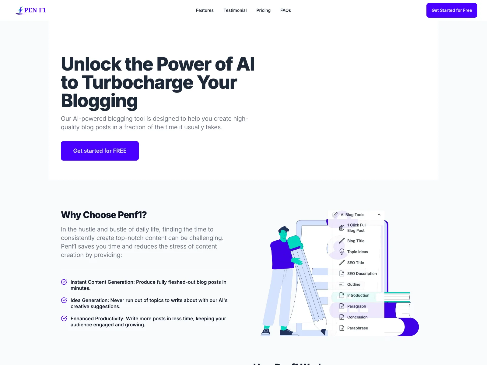 Penf1: Your AI-Powered Blogging Companion for Writing More and Worrying Less