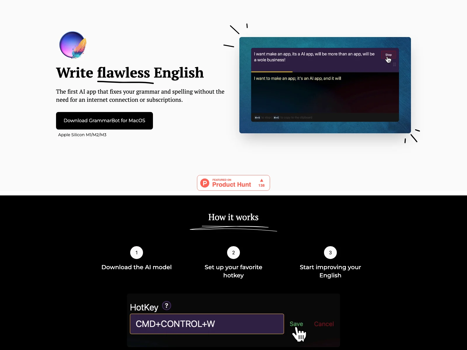 GrammarBot: The Offline Grammar Fixer for MacOS