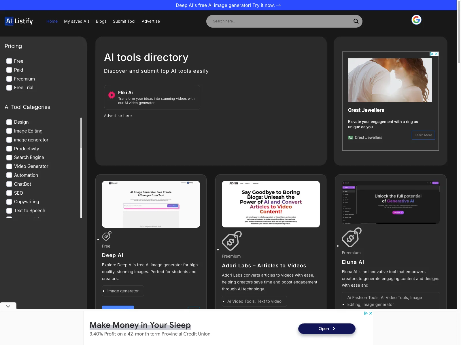 AiListify：多彩な無料AIツールを紹介