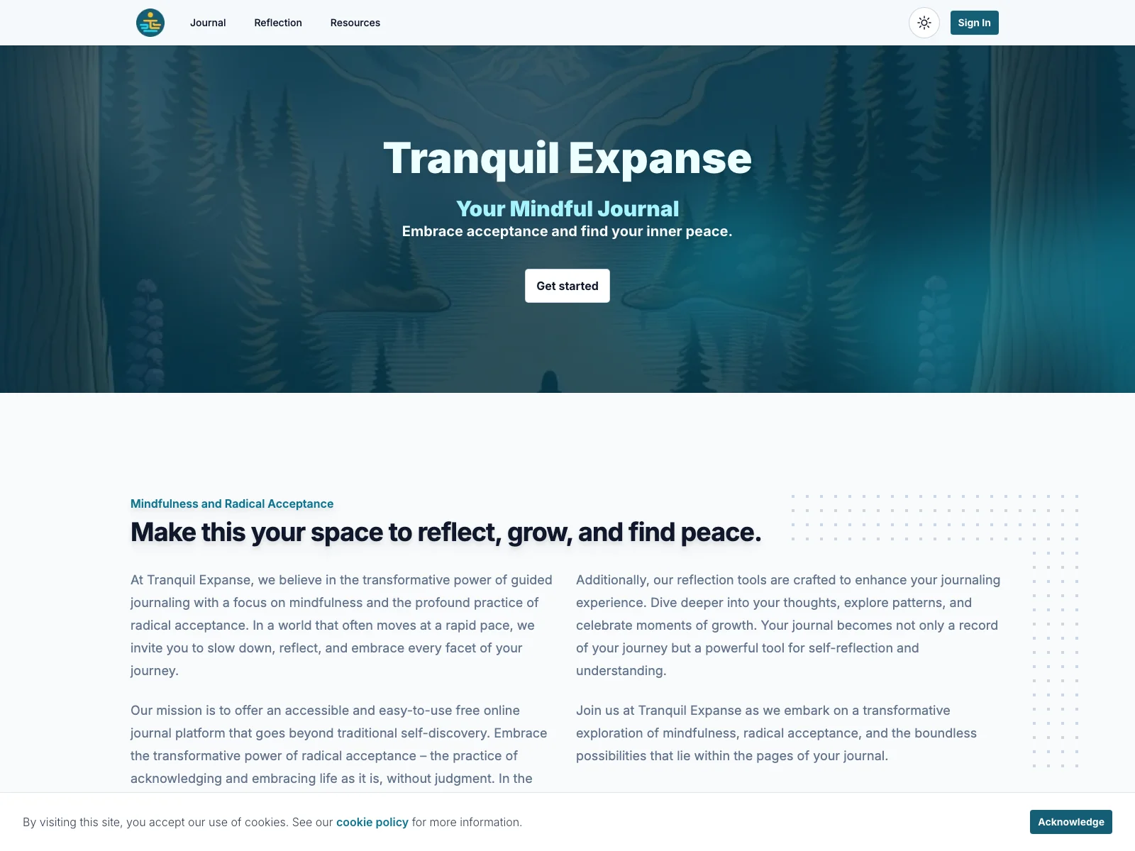 Tranquil Expanse: Find Inner Peace with Your Mindful Journal