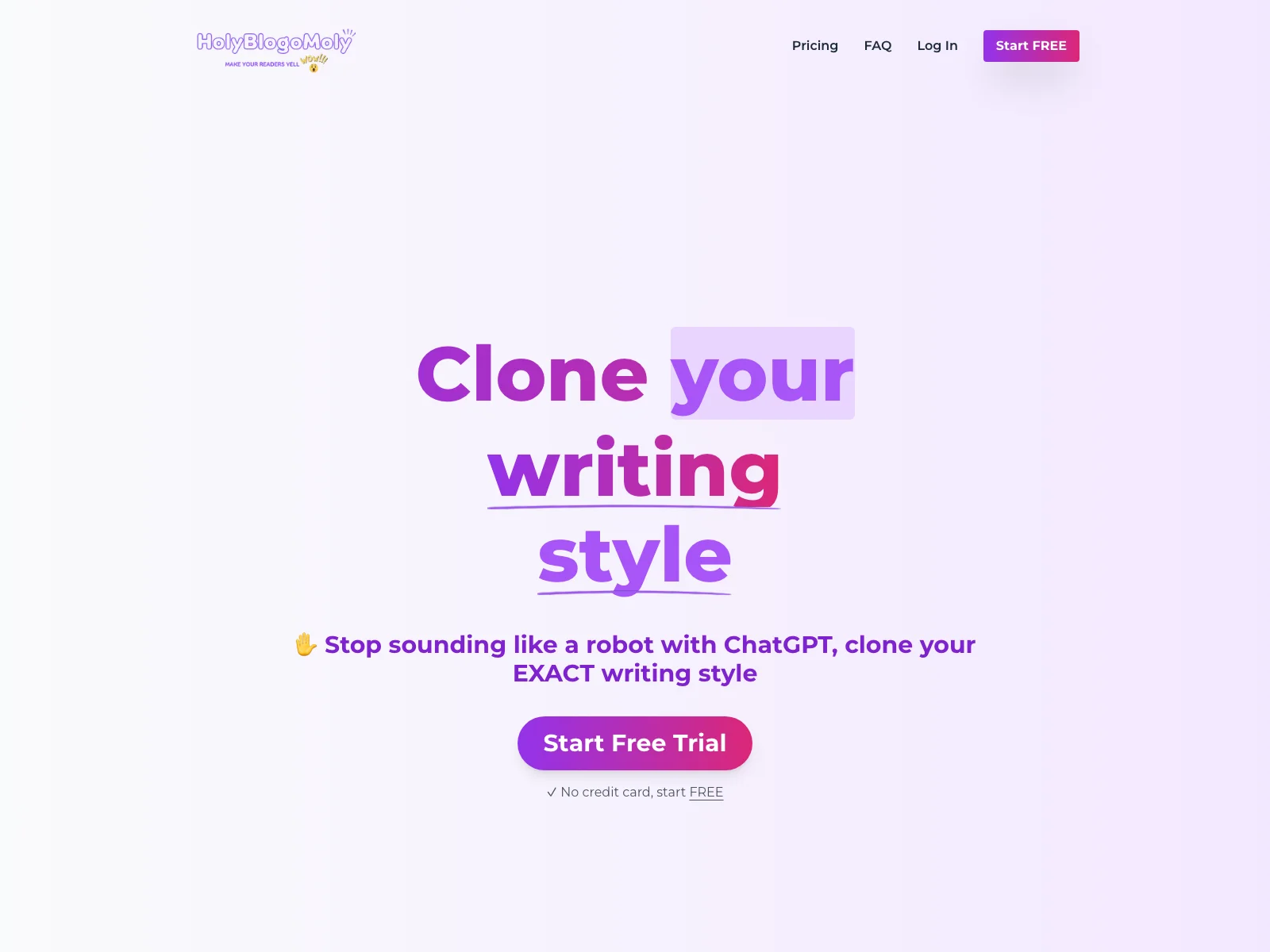 HolyBlogoMoly: Clone Your Writing Style for Engaging AI-Generated Content