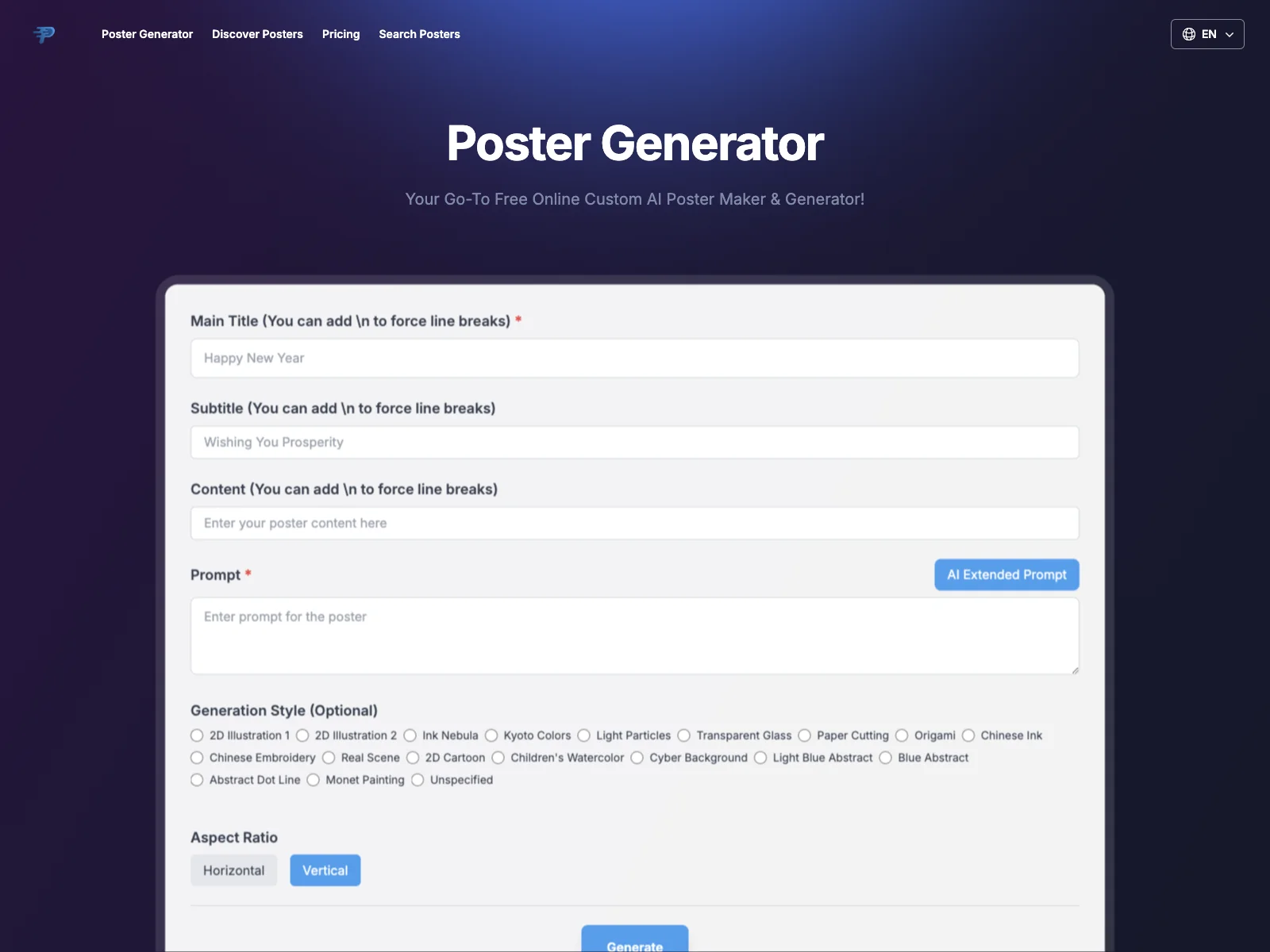 Poster Generator: Unleash Your Creativity with AI-Powered Posters