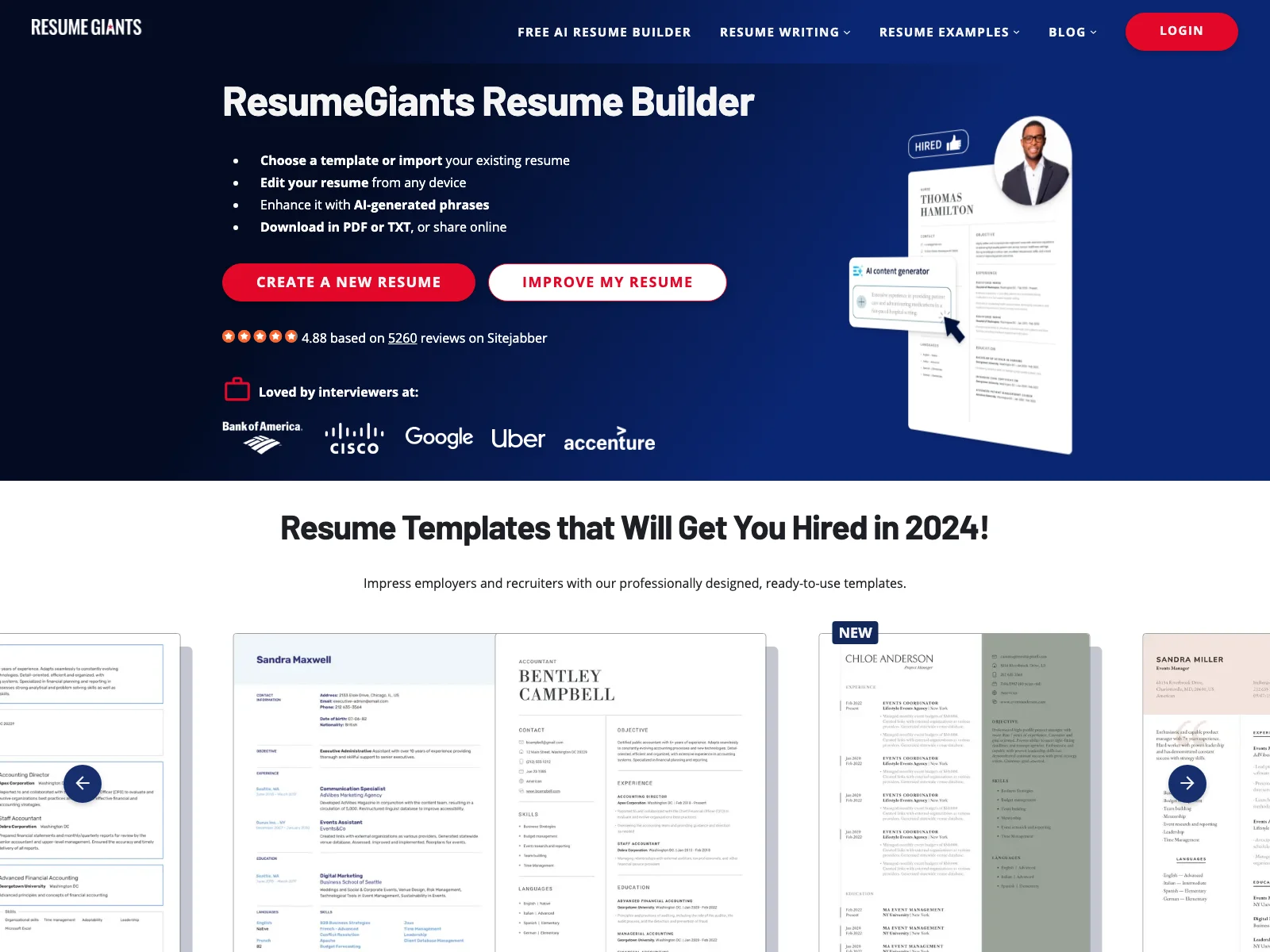 ResumeGiants: Free Online Resume Builder with AI-Powered Enhancements for Jobseekers