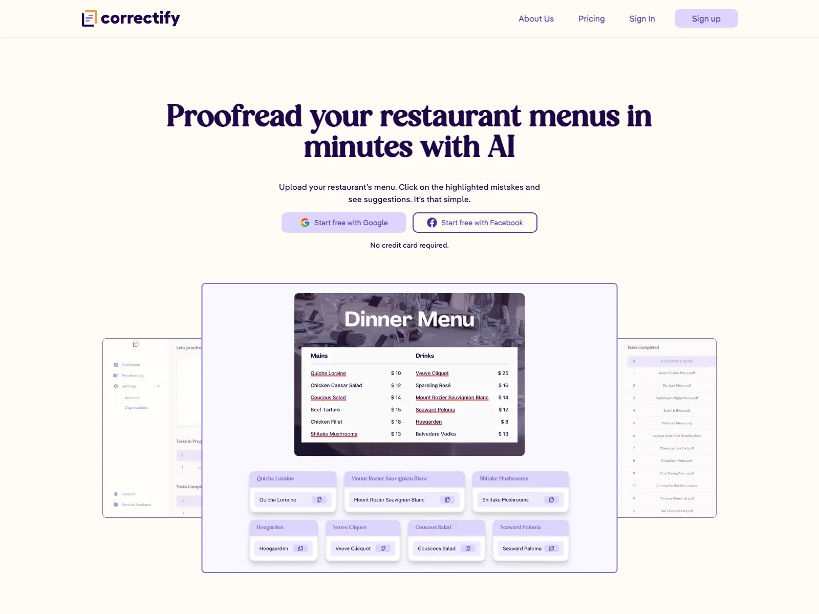 Correctify: The AI-Powered Tool for Effortless Restaurant Menu Proofreading