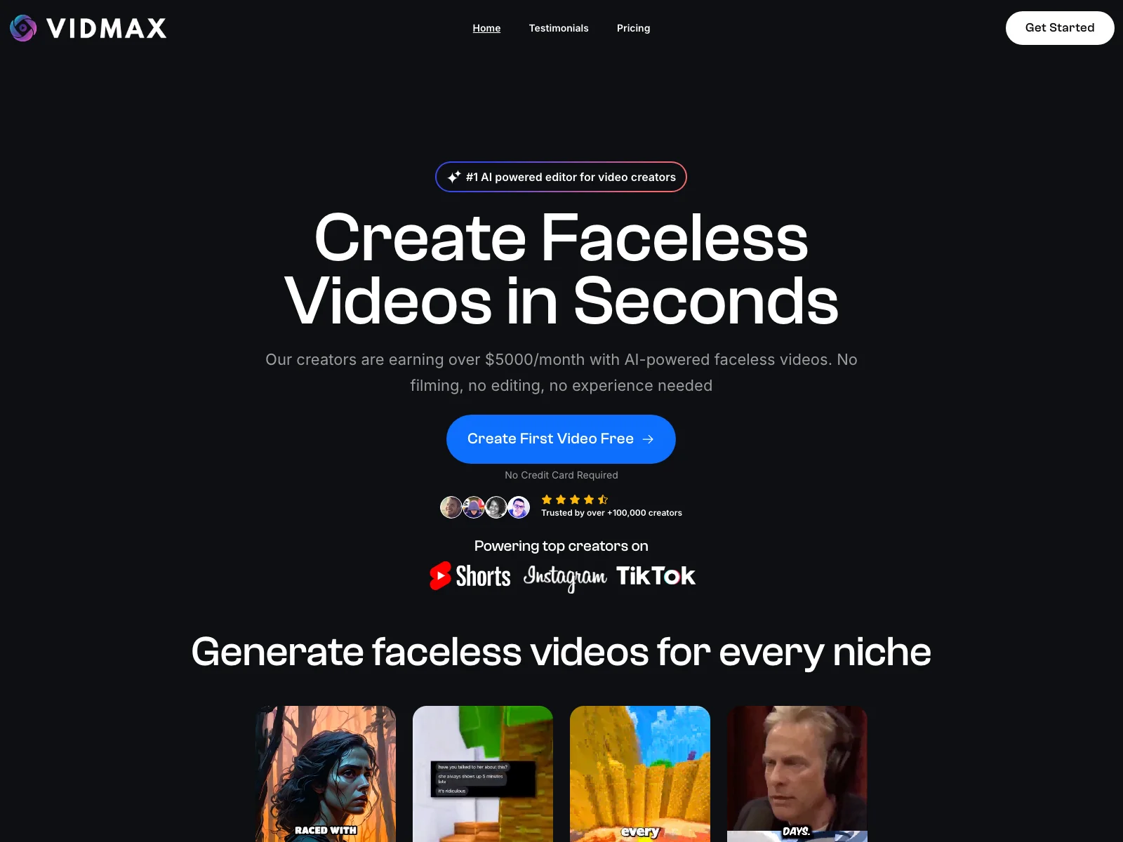 VidMax: The AI-Powered Video Editor for Quick Faceless Video Creation