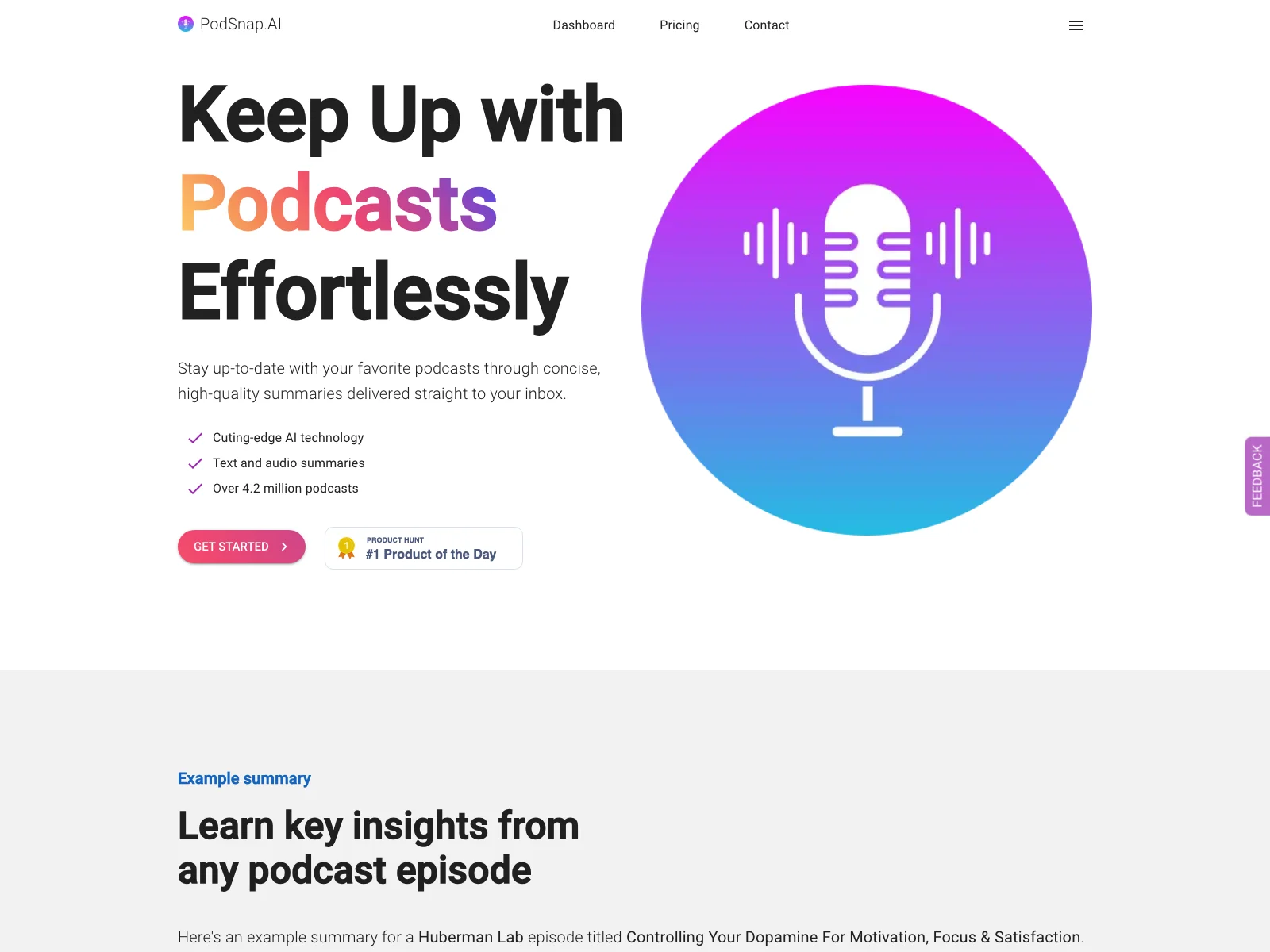 PodSnap.AI: Effortlessly Stay Updated with Your Favorite Podcasts' Key Insights