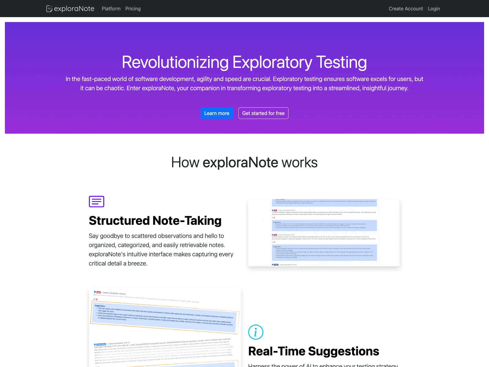 exploraNote: Streamlining Exploratory Testing for Enhanced Results