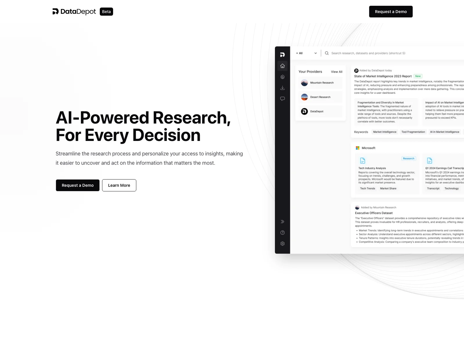 DataDepot: Streamlining Research with AI Insights