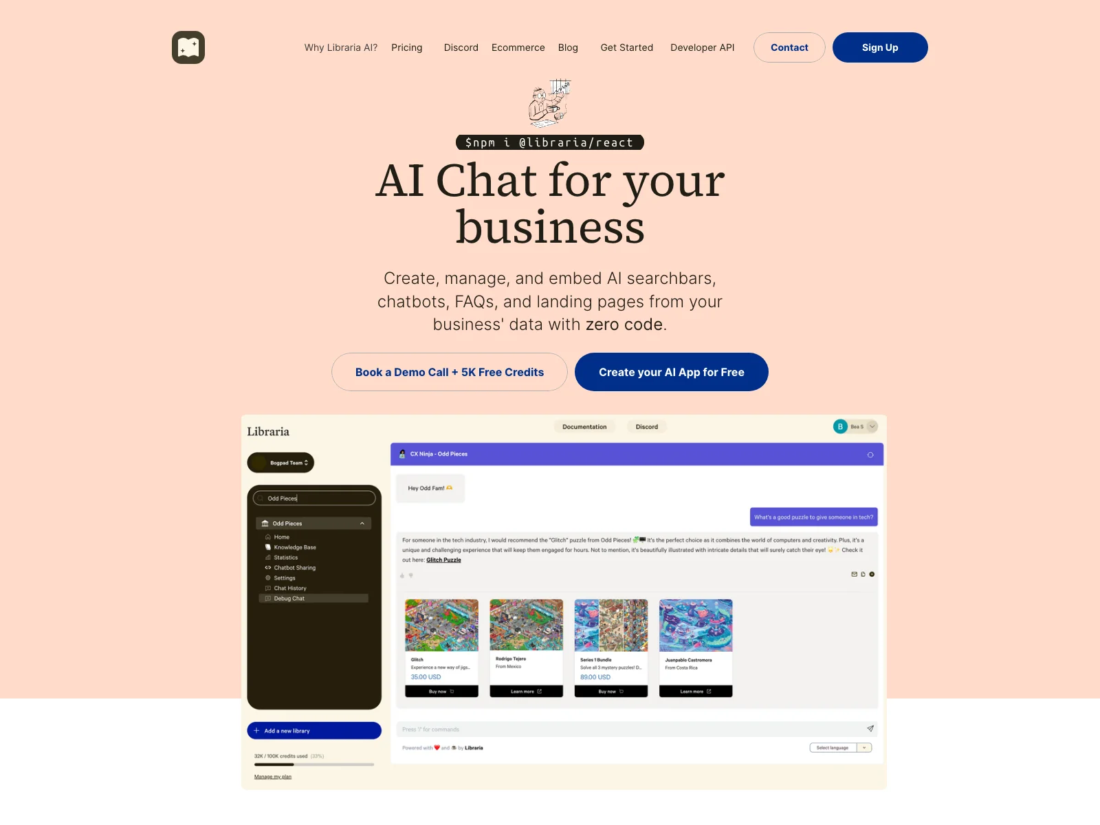 Libraria AI: Transform Your Business with AI-Powered Chat & Search