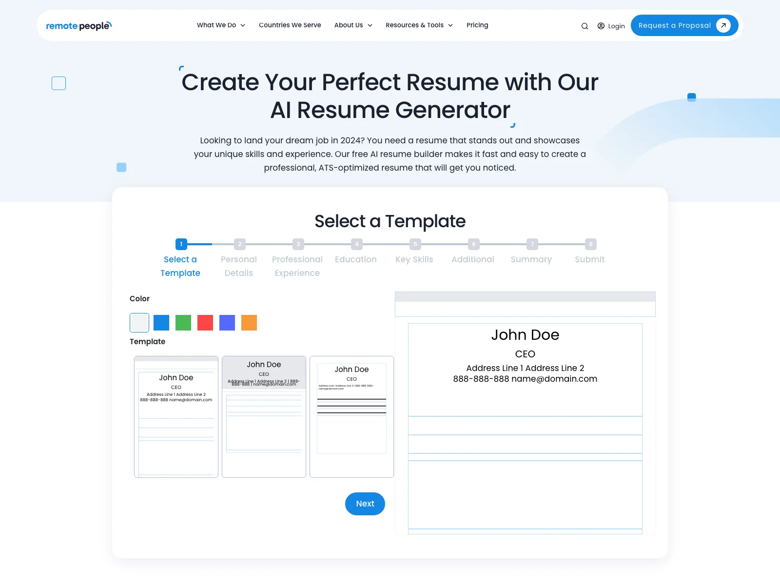 AI Resume Generator by Remote People: Craft Your Dream Job Resume in Minutes