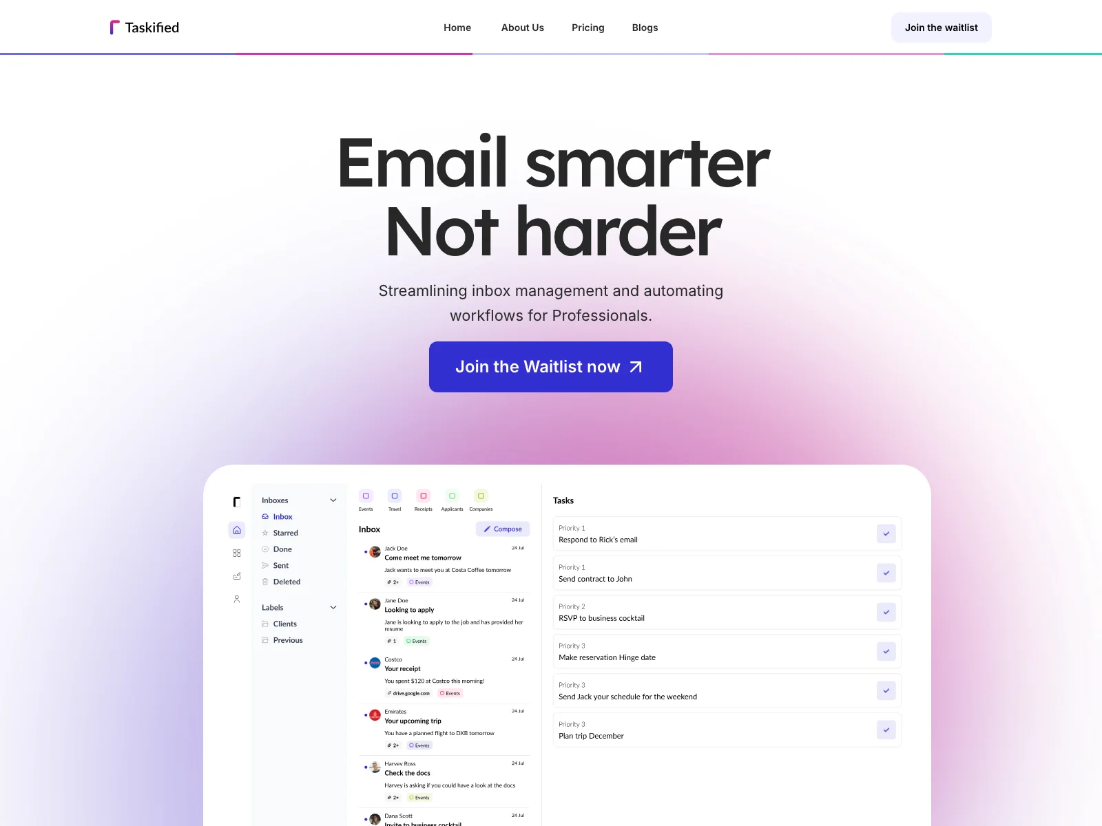 Taskified - Revolutionizing Email Management for Productivity