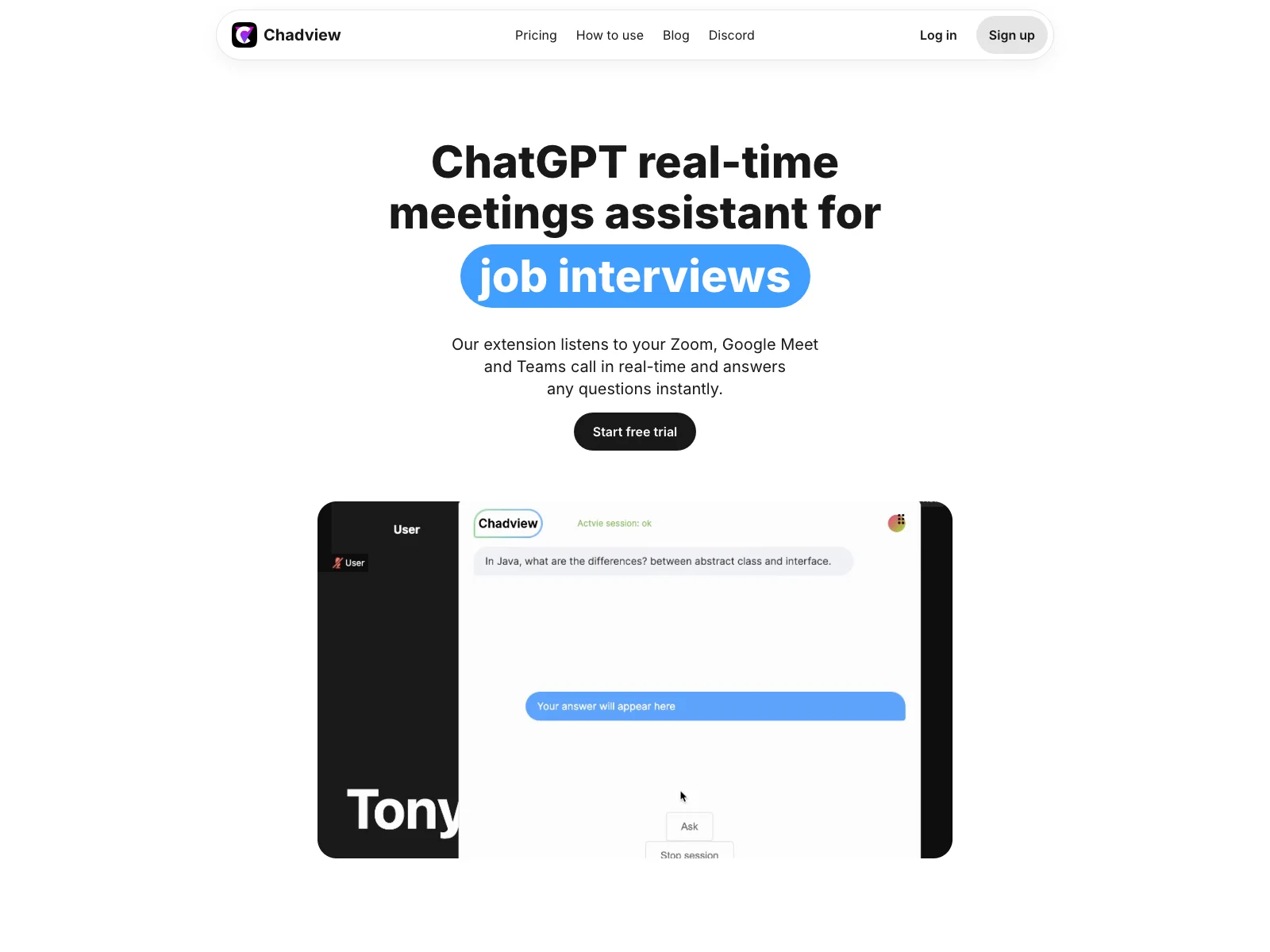 Chadview: The Ultimate AI Meeting Assistant for Real-Time Support