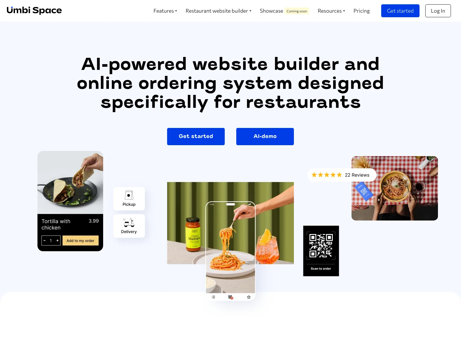 Elevate Your Restaurant with Umbi Space's AI-Powered Website Builder