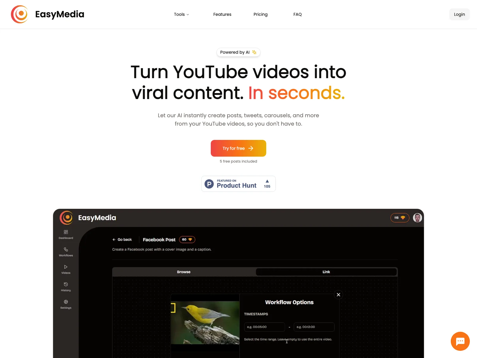 EasyMedia - Transform YouTube Videos into Viral Content Instantly