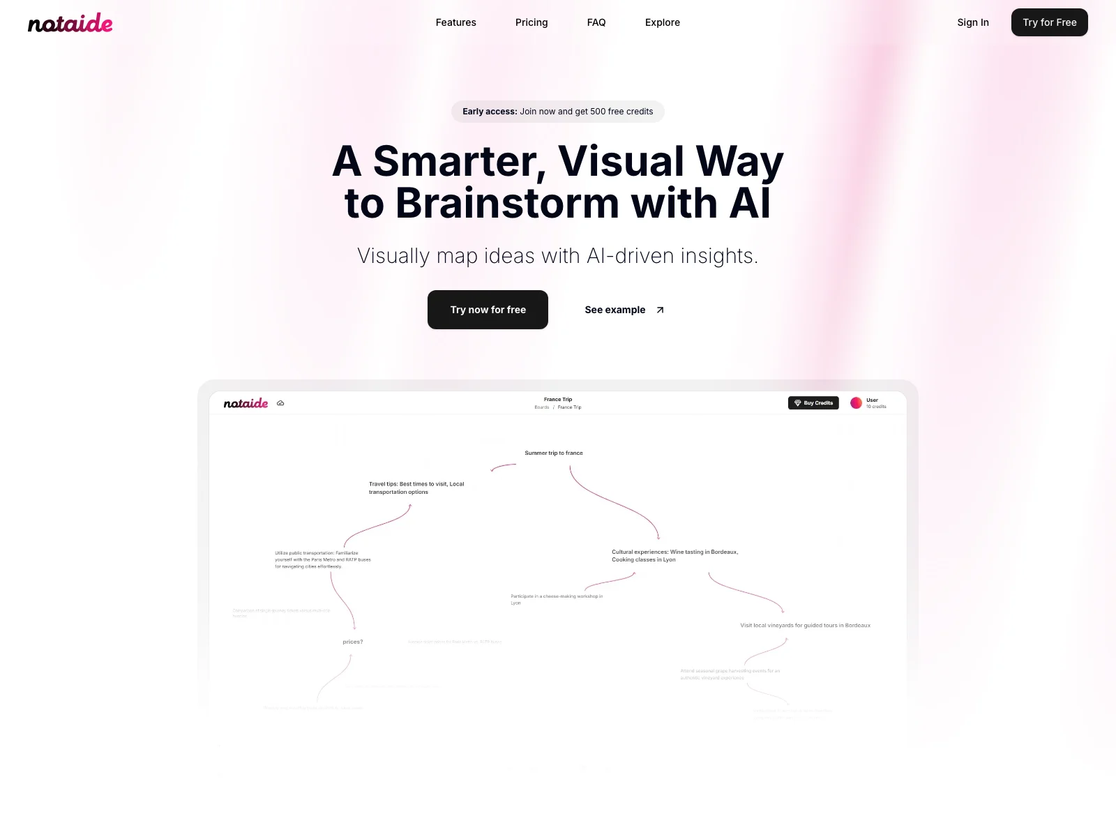 Notaide: Visual AI Brainstorming for Enhanced Creativity and Faster Thinking