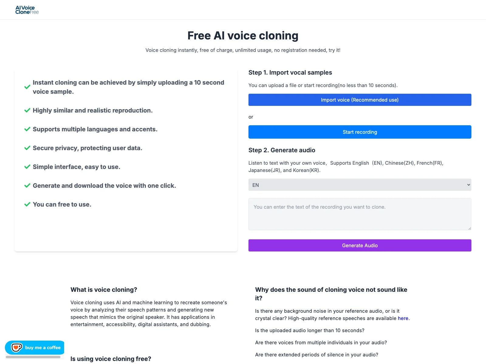 Woy AI Tools: Free and Realistic Voice Cloning