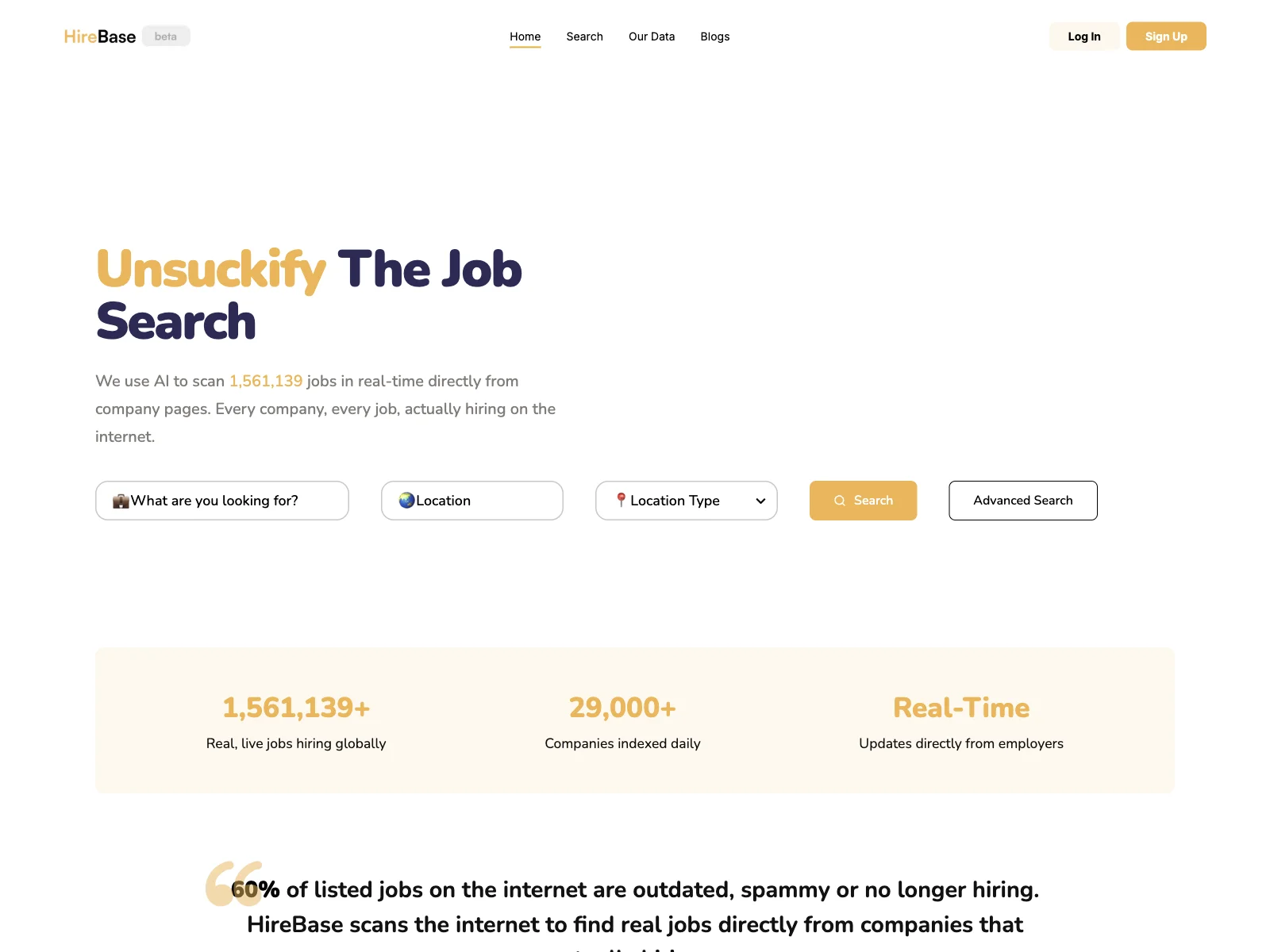 HireBase: AI-Powered Job Search Engine for Ultra-Fresh Job Market Data