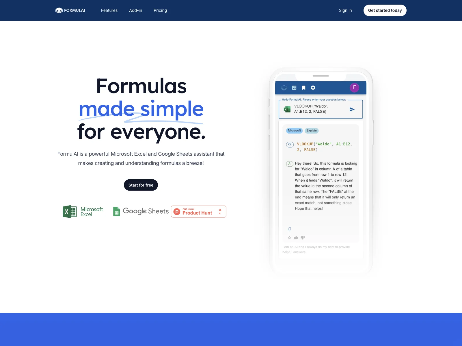 FormulAI: Empowering Excel and Sheets with AI-Powered Formulas