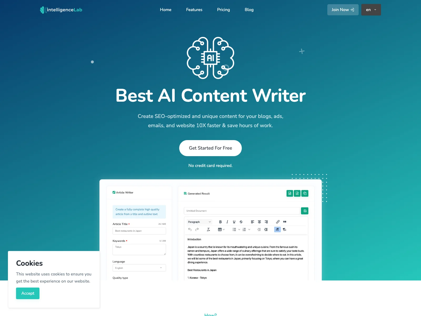 IntelligenceLab - AI Generator: Save Time and Create Quality Content