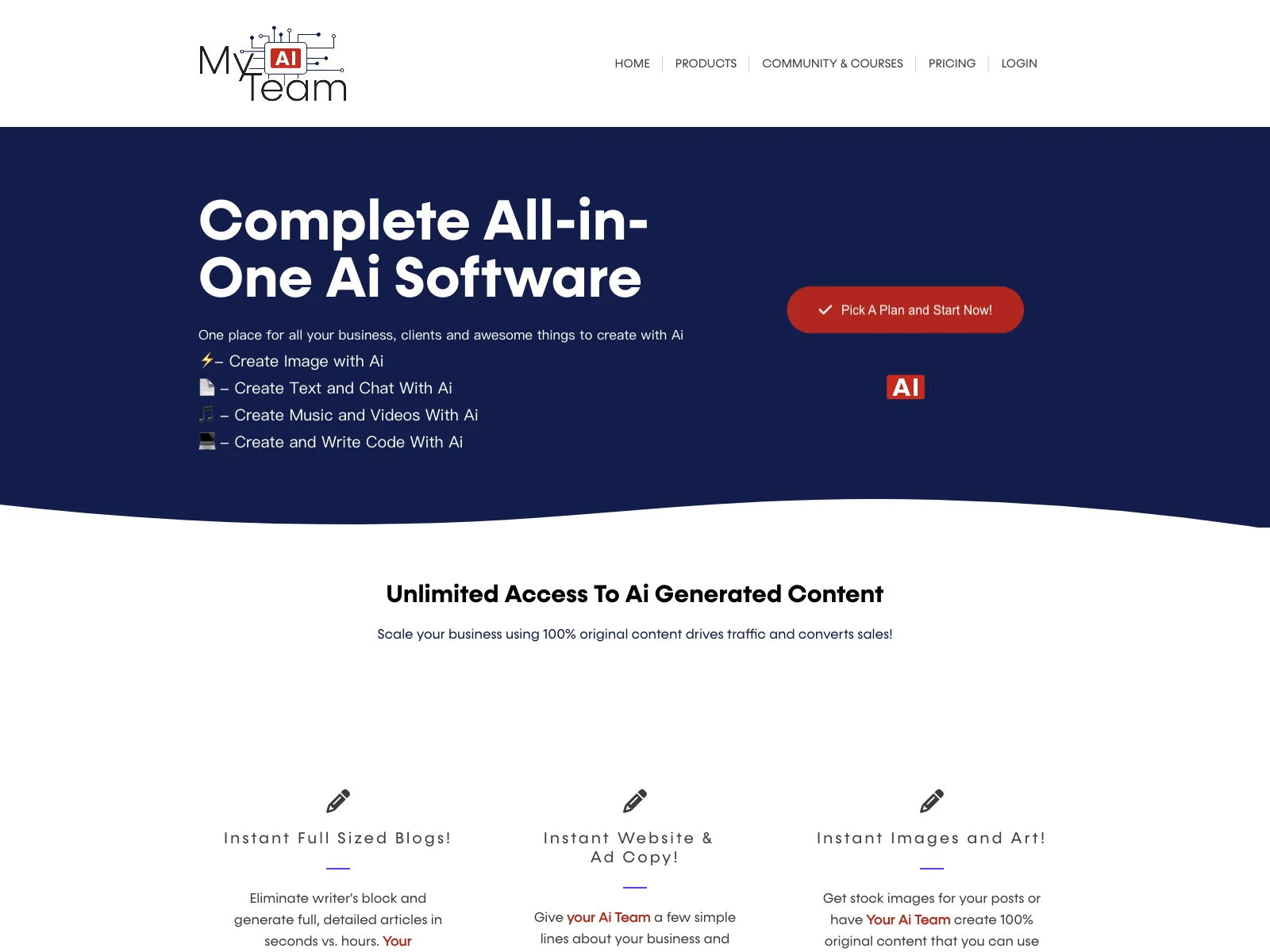 MyAiTeam - Unleashing the Power of Instant AI Content Creation